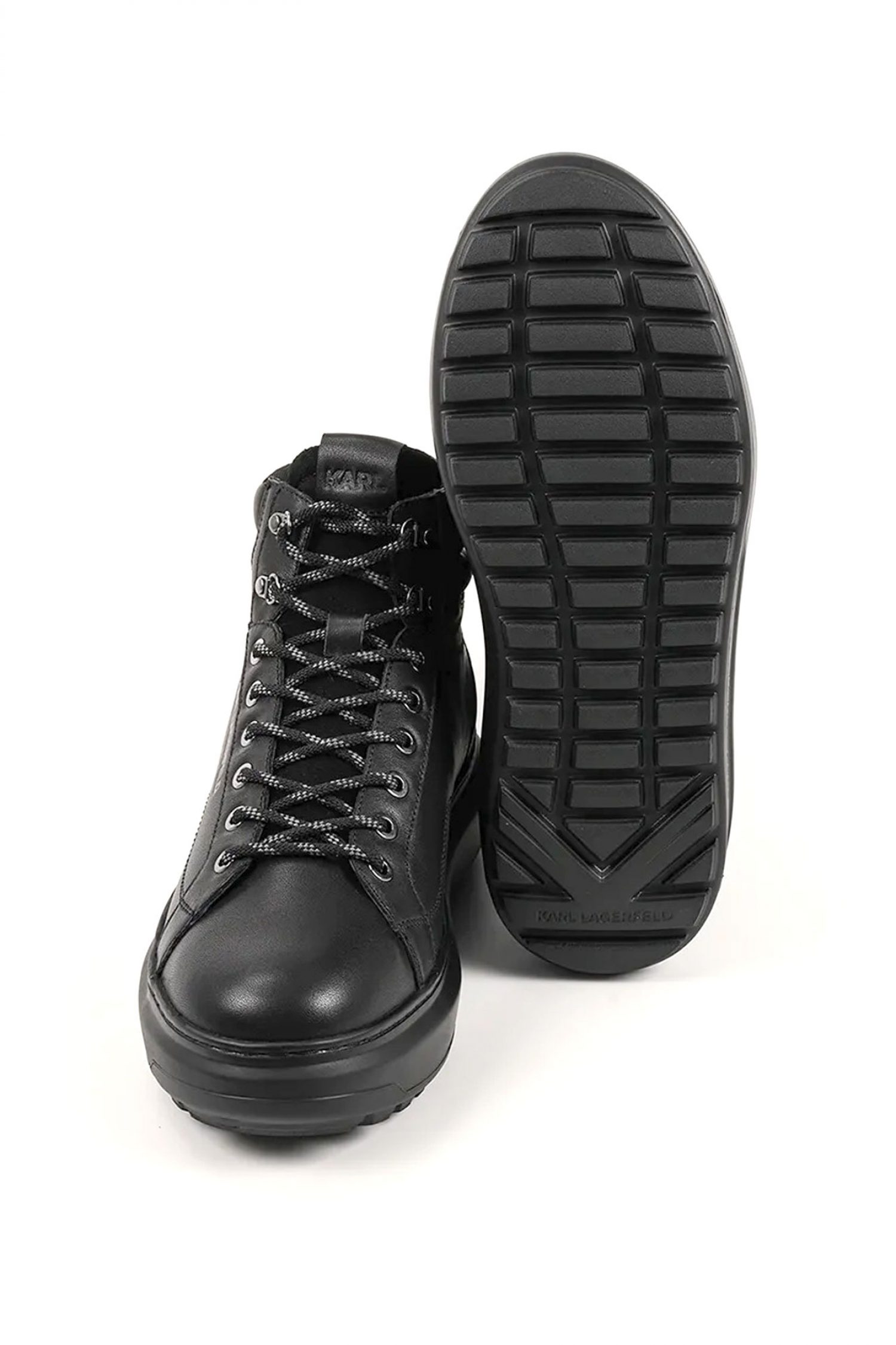 KARL LAGERFELD ΠΑΠΟΥΤΣΙ ΜΠΟΤΑΚΙ KAPRI LUG HIKER LACE ΜΑΥΡΟ