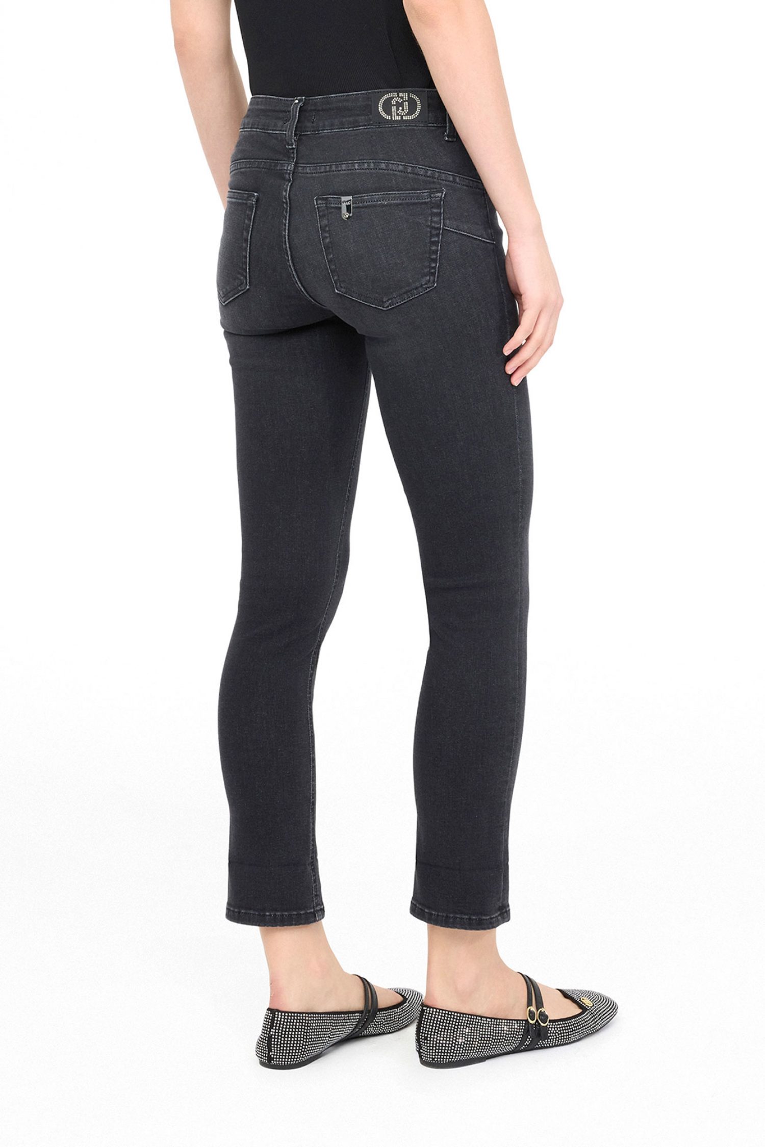 LIU-JO ΠΑΝΤΕΛΟΝΙ JEANS MONROE REGULAR WAIST ΜΑΥΡΟ