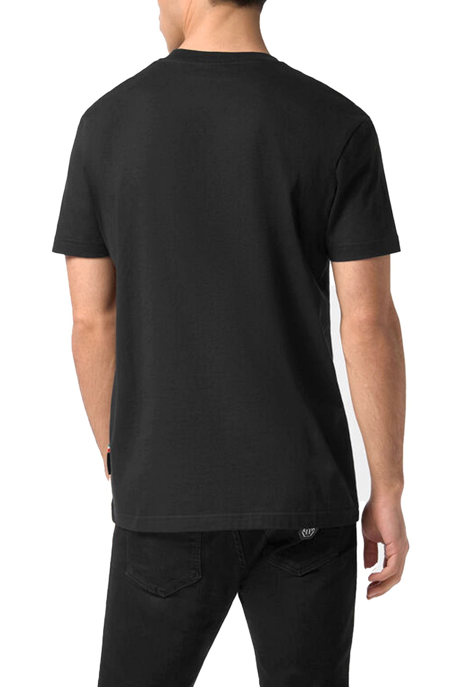 PHILIPP PLEIN T-SHIRT CREST ΜΑΥΡΟ-ΧΡΥΣΟ