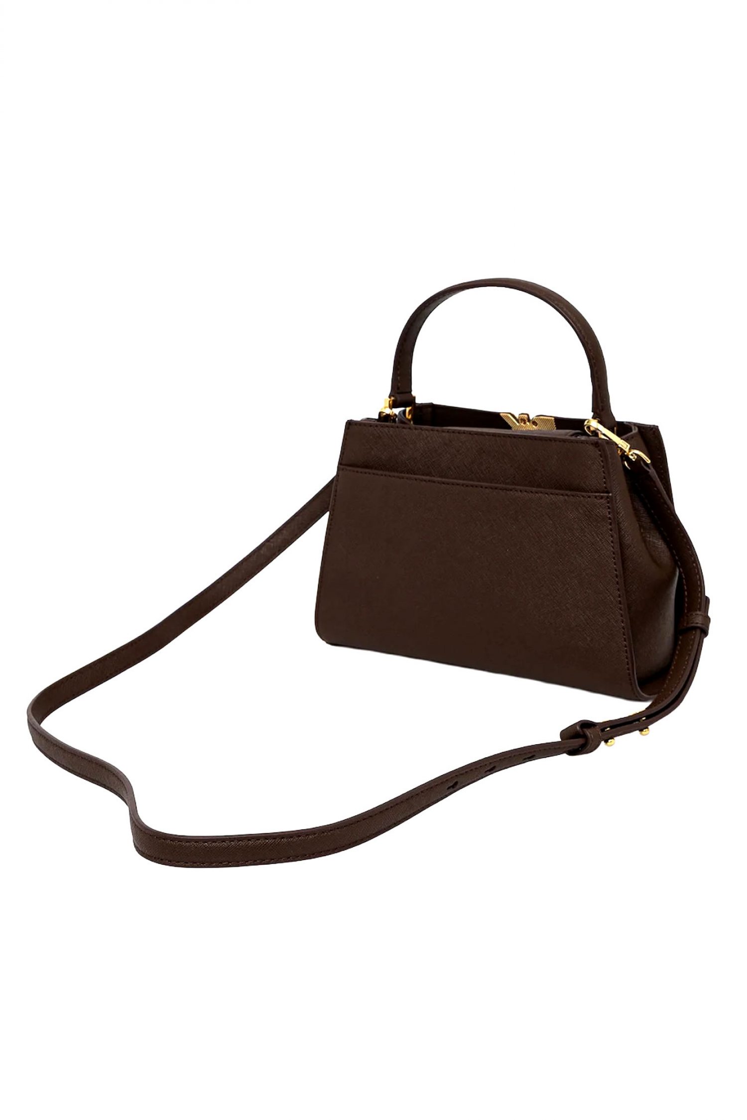 DKNY ΤΣΑΝΤΑ ΧΕΙΡΟΣ/CROSSBODY FOSTER SATCHELS ΔΕΡΜΑ LOGO ΚΑΦΕ