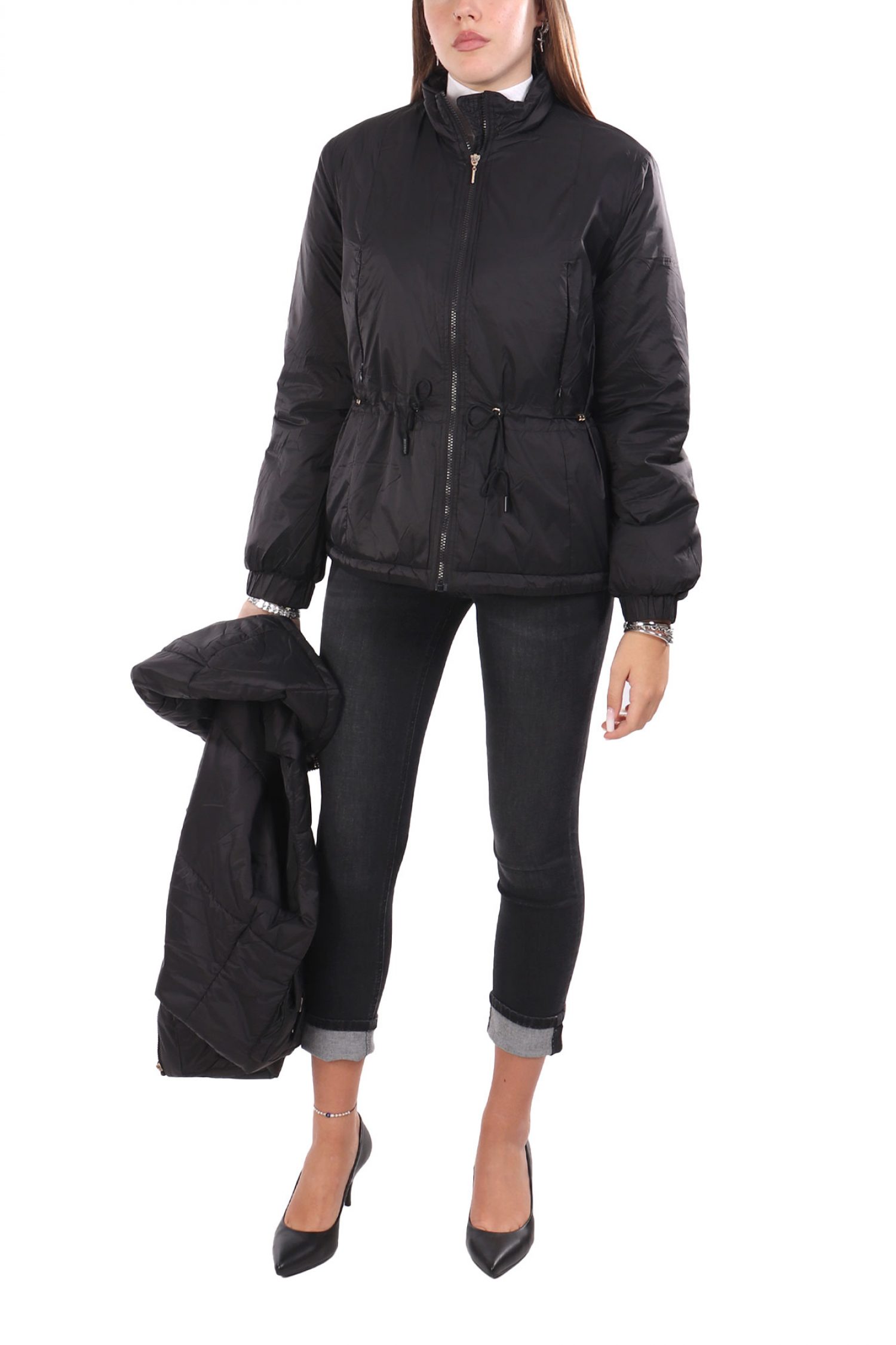 LIU-JO BETTER ΜΠΟΥΦΑΝ ΦΟΥΣΚΩΤΟ ΑΠΟΣΠΩΜΕΝΟ ΓΙΛΕΚΟ ΜΕ ΚΟΥΚΟΥΛΑ ΜΑΥΡΟ