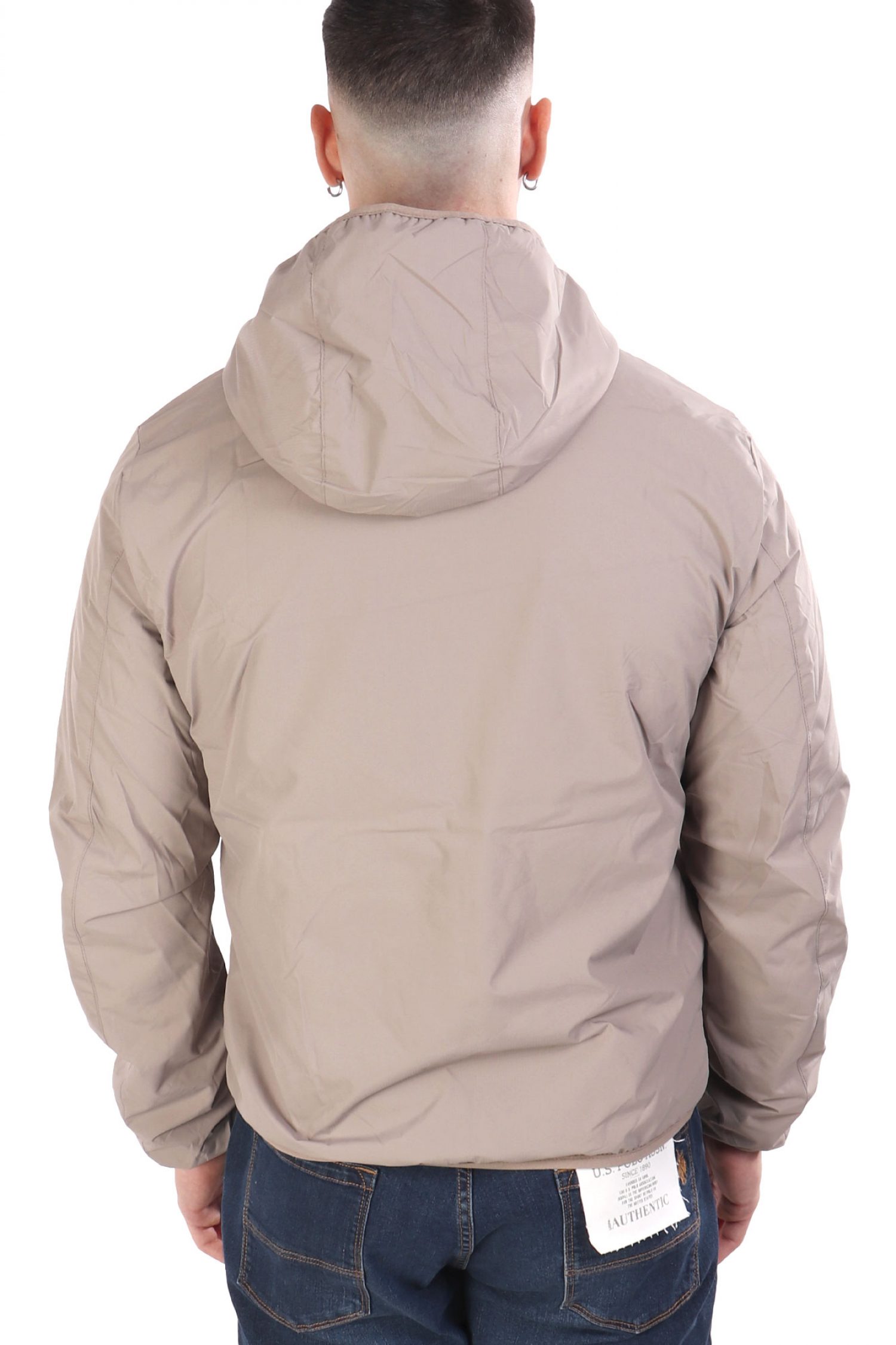 U.S.POLO ASSN ΜΠΟΥΦΑΝ JACKET HOODIE FLEECE REVERSIBLE LOGO DERY ΜΠΕΖ