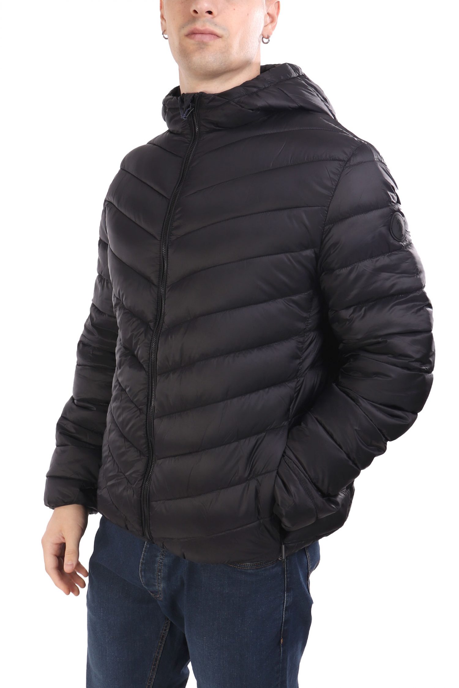 U.S.POLO ASSN ΜΠΟΥΦΑΝ PUFFER HOODIE JEBS LOGO ΜΑΥΡΟ