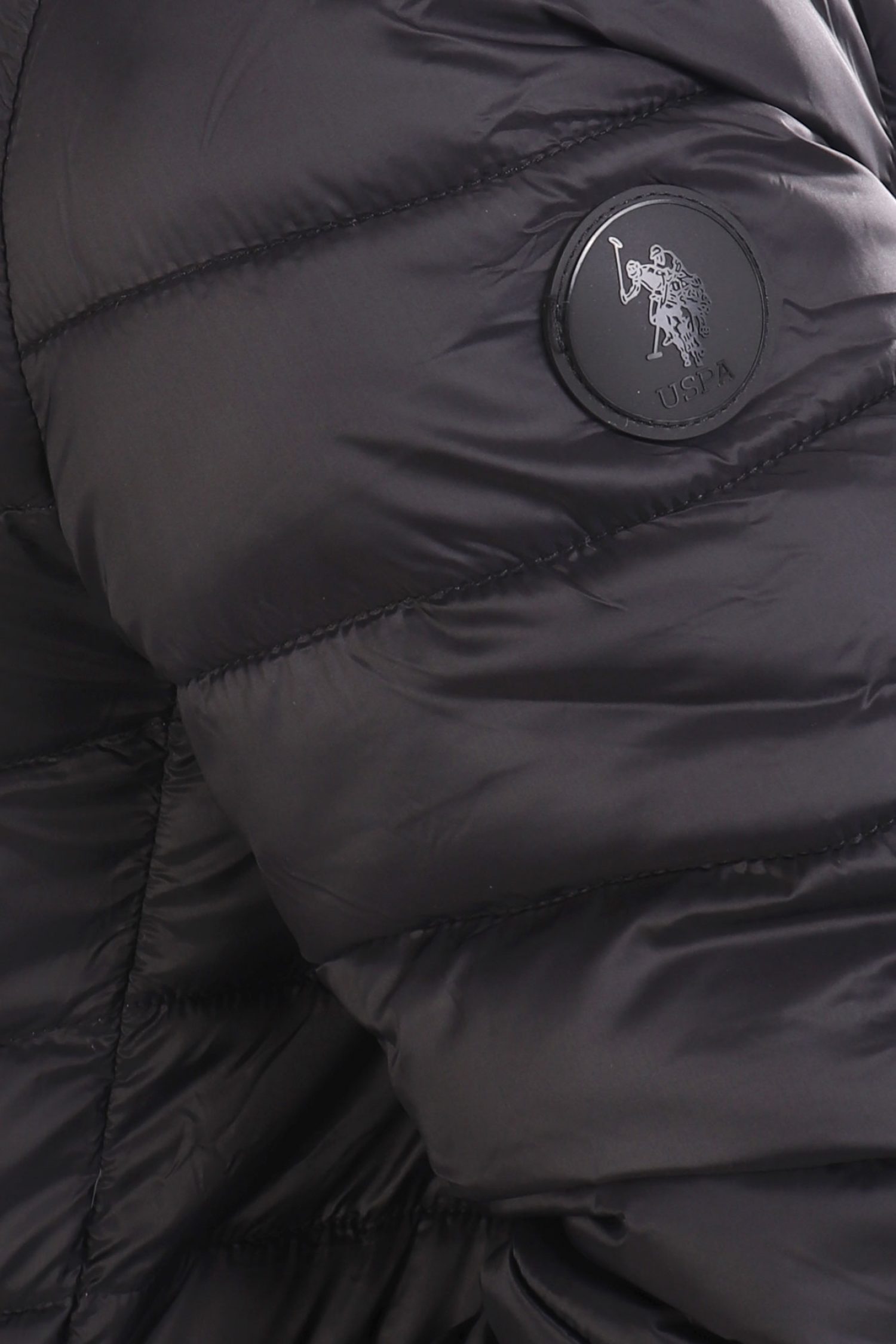 U.S.POLO ASSN ΜΠΟΥΦΑΝ PUFFER HOODIE JEBS LOGO ΜΑΥΡΟ