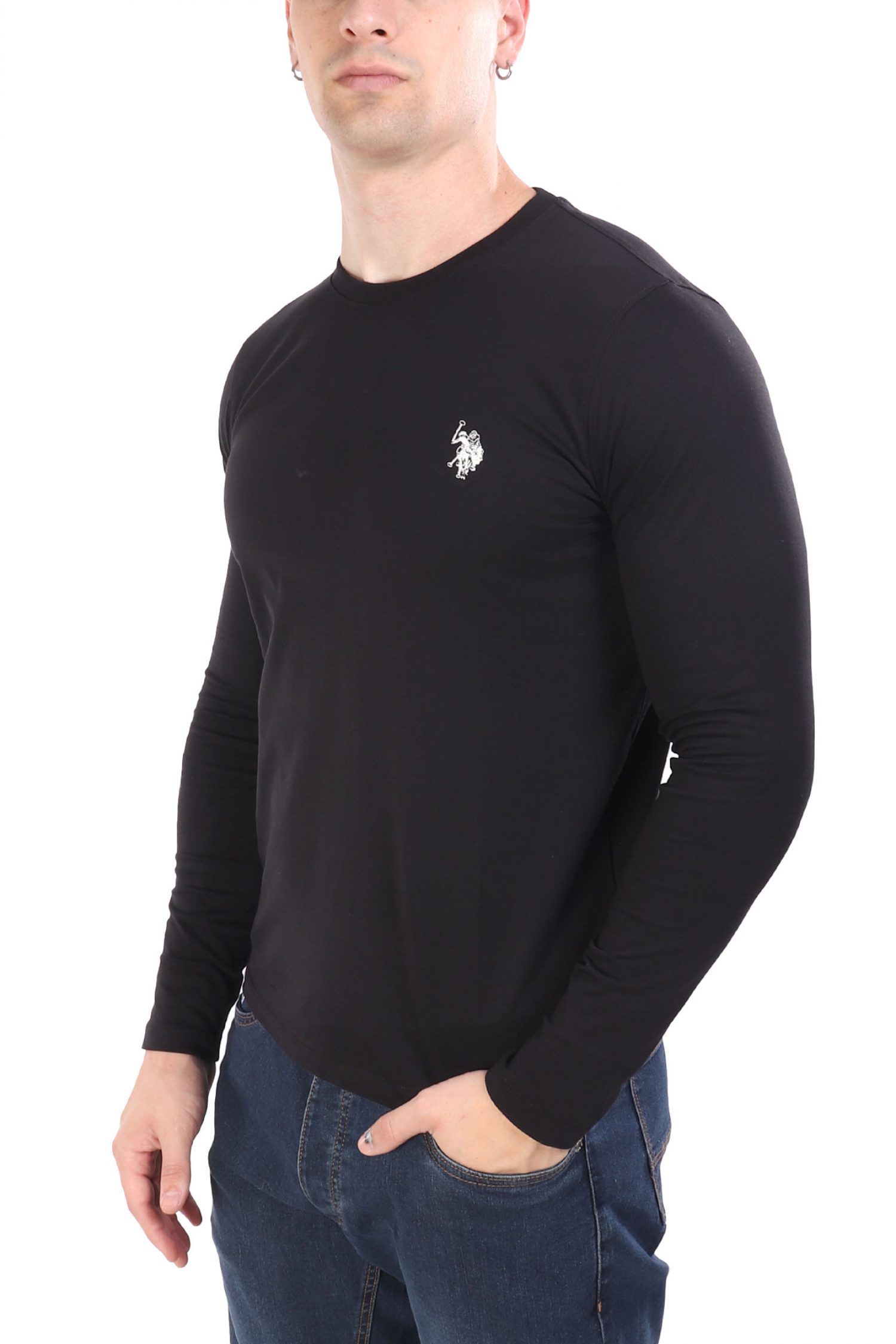 U.S.POLO ASSN T-SHIRT CREW NECK LOGO JOEL ΜΑΥΡΟ
