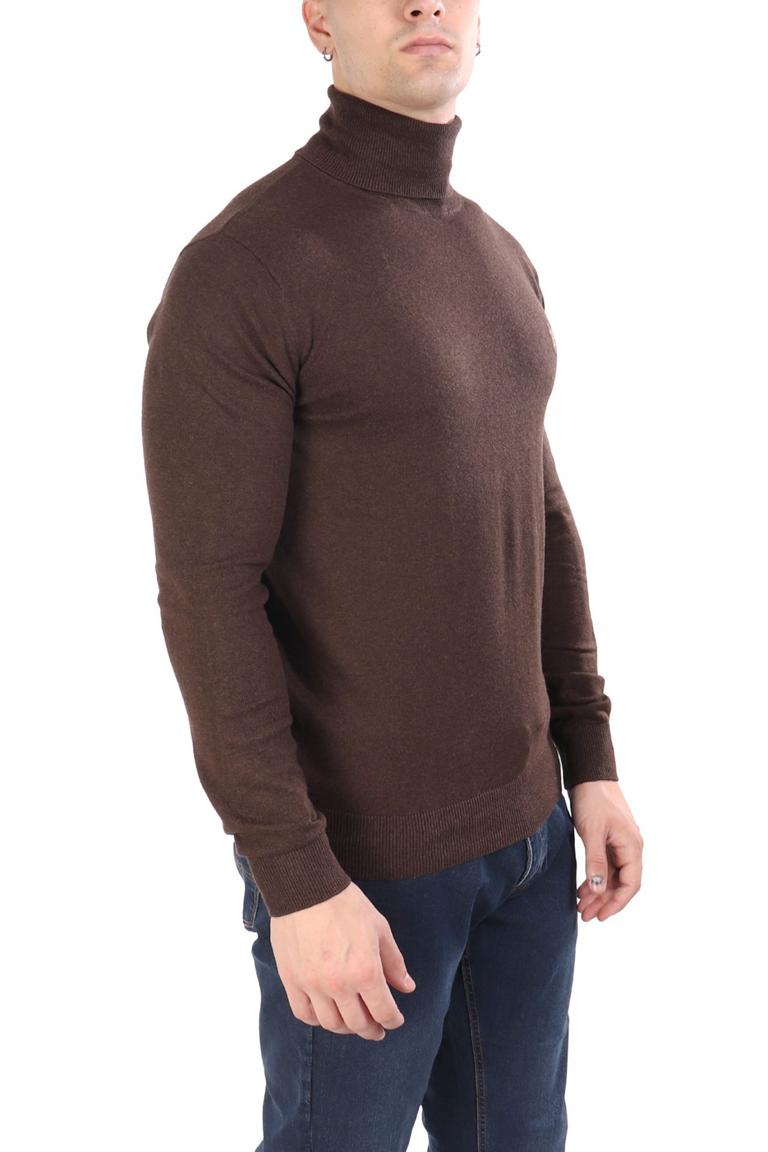 U.S.POLO ASSN ΠΛΕΚΤΟ ROLLNECK JOHN ΚΑΦΕ