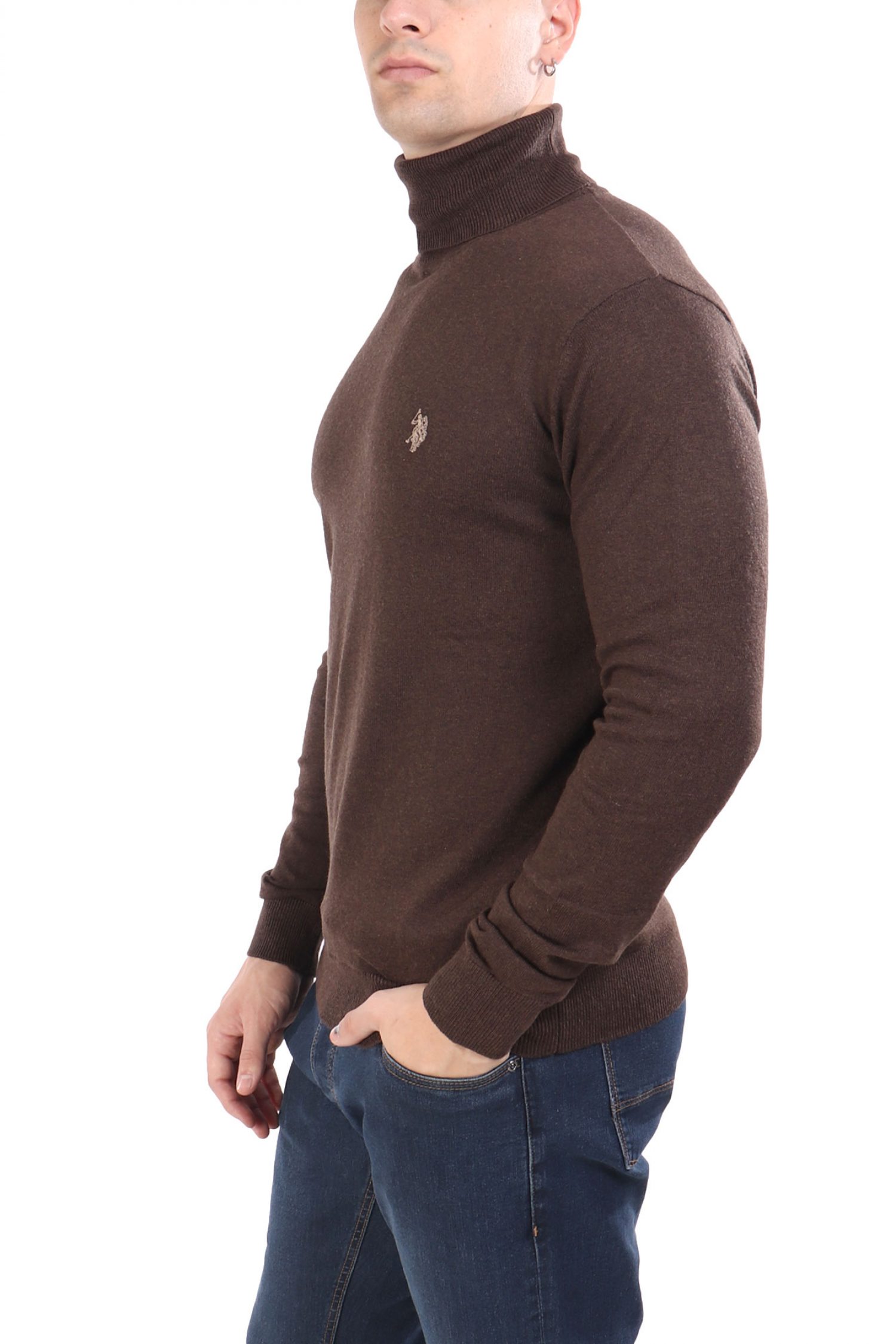 U.S.POLO ASSN ΠΛΕΚΤΟ ROLLNECK JOHN ΚΑΦΕ