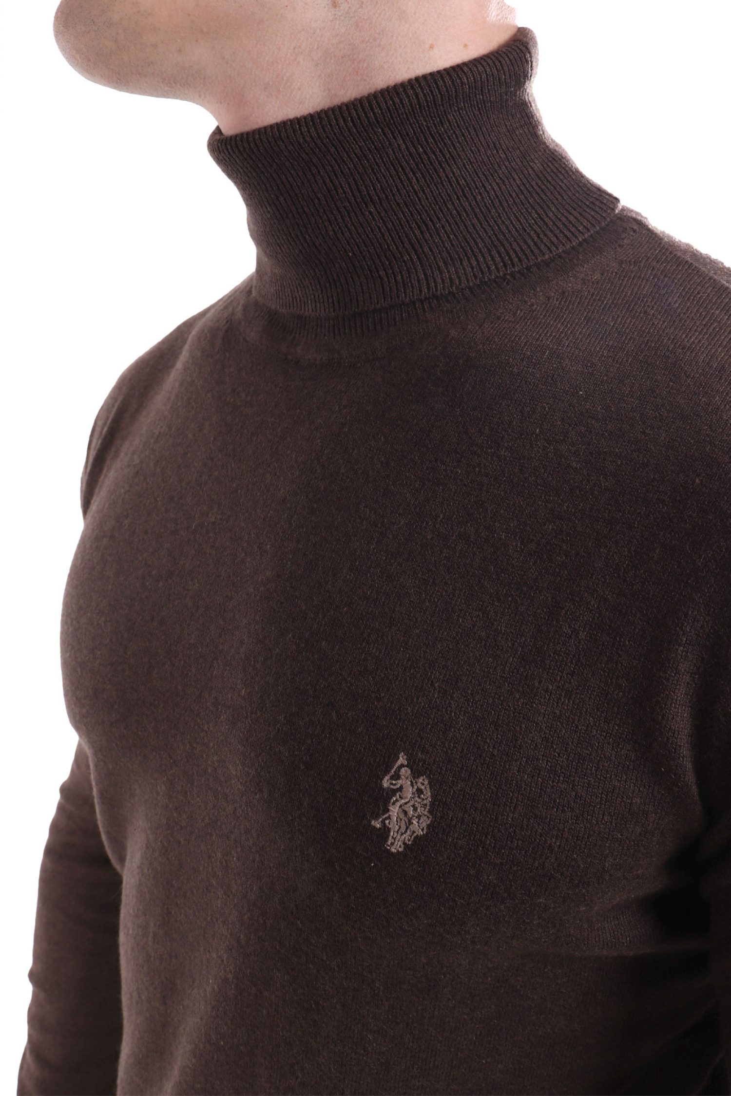 U.S.POLO ASSN ΠΛΕΚΤΟ ROLLNECK JOHN ΚΑΦΕ