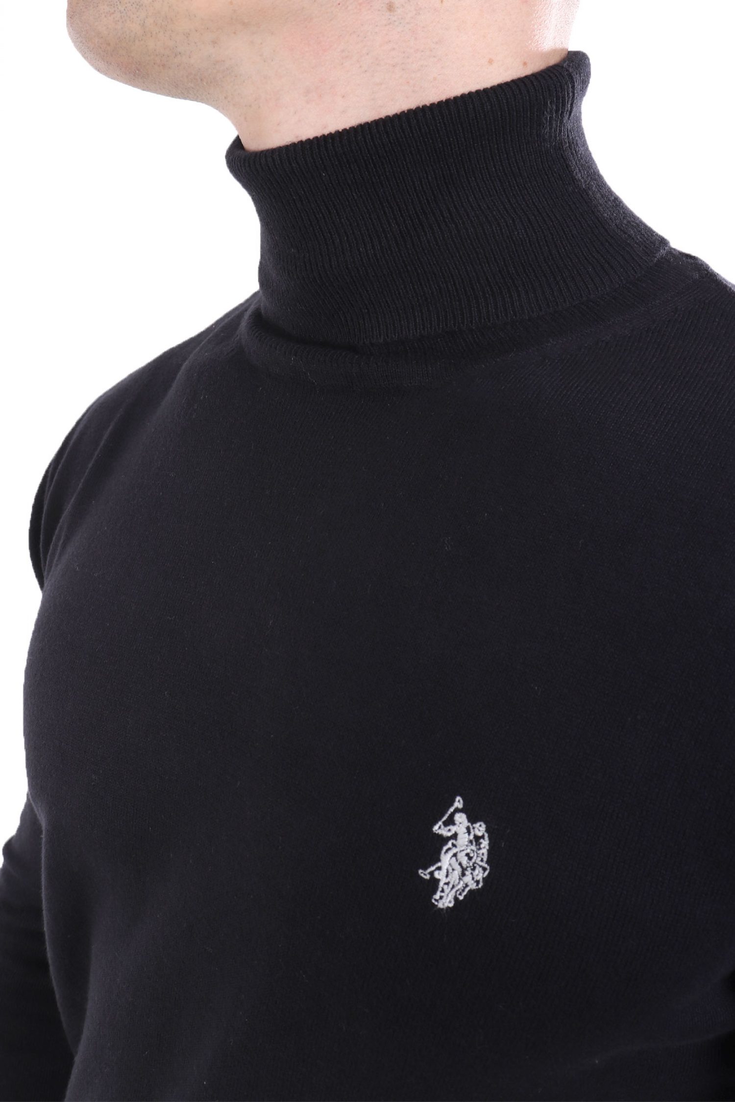 U.S.POLO ASSN ΠΛΕΚΤΟ ROLLNECK JOHN ΜΑΥΡΟ