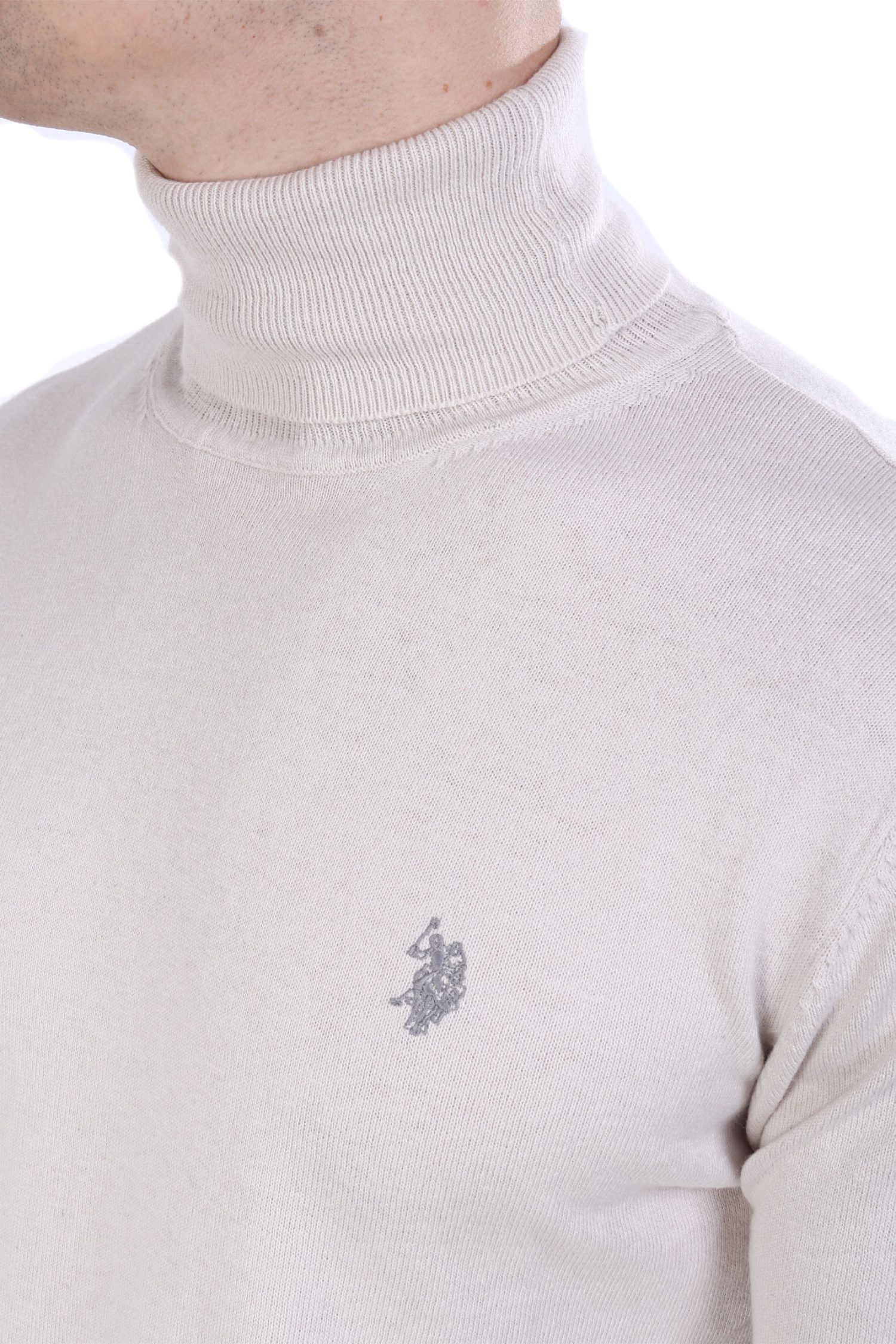 U.S.POLO ASSN ΠΛΕΚΤΟ ROLLNECK JOHN ΥΠΟΛΕΥΚΟ