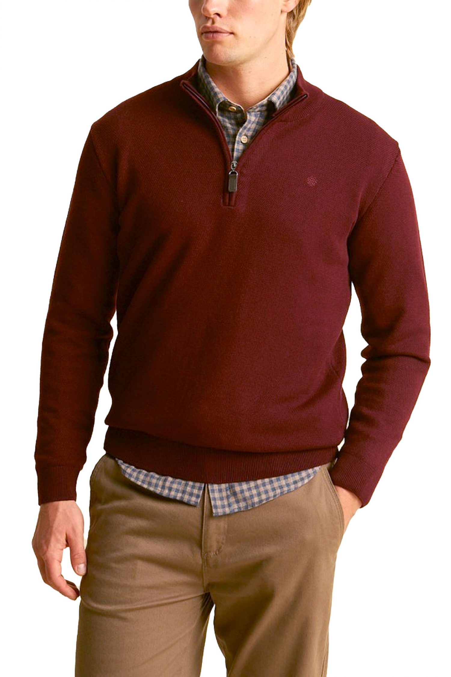 DORS ΠΛΕΚΤΟ HALFZIP OXFORD LOGO ΜΠΟΡΝΤΩ