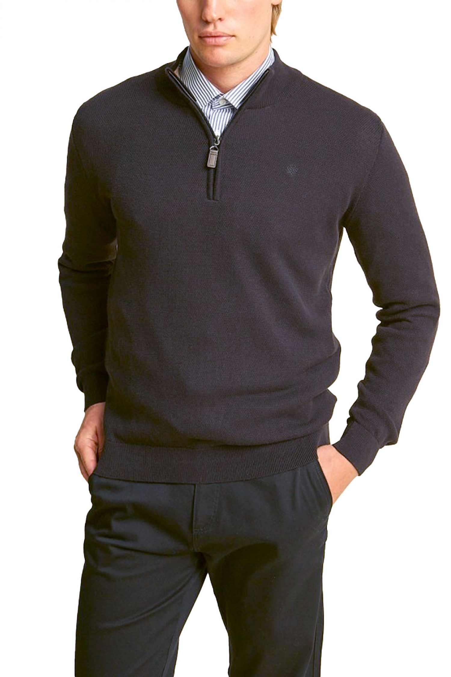 DORS ΠΛΕΚΤΟ HALFZIP OXFORD LOGO ΜΠΛΕ