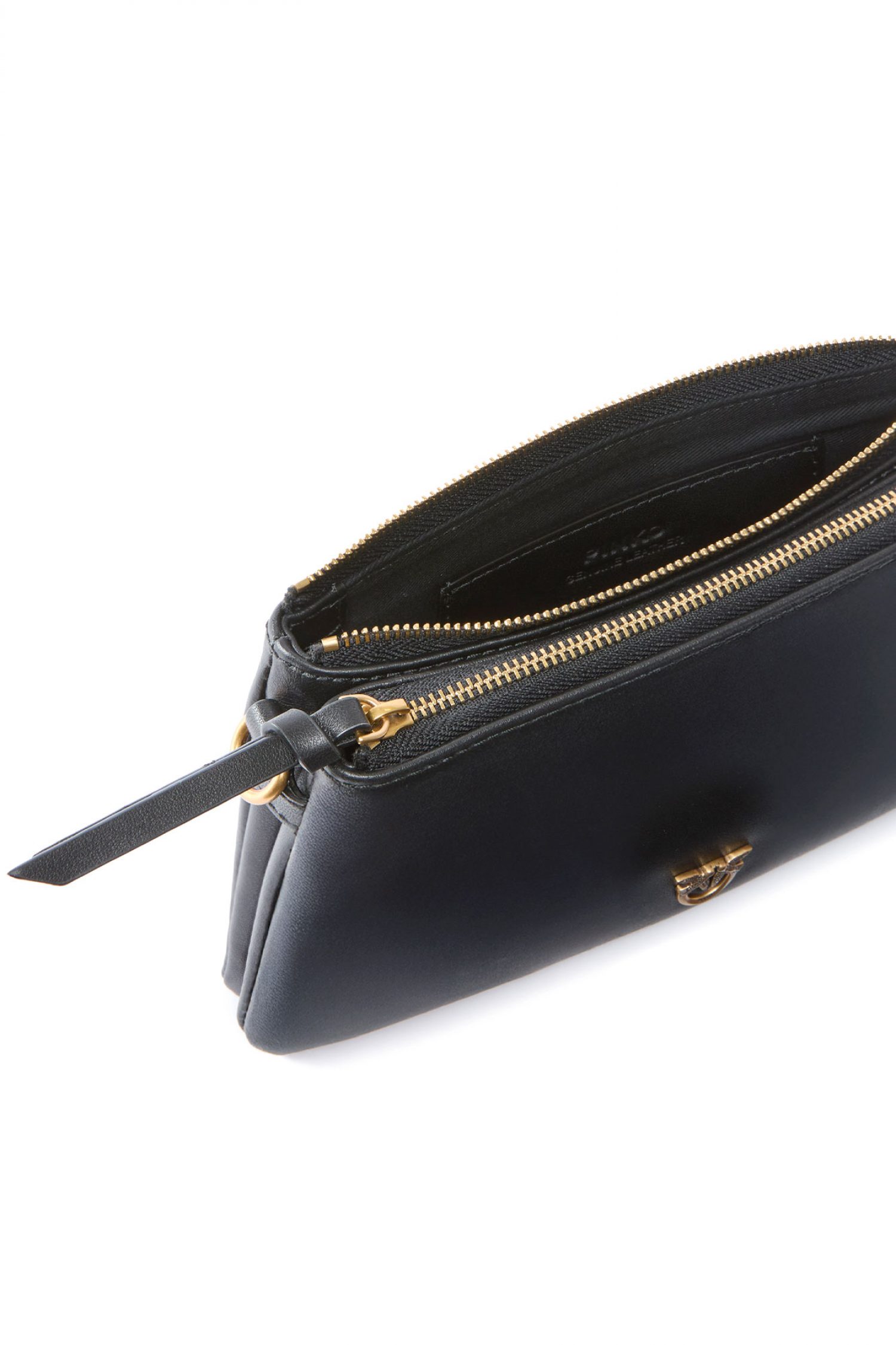 PINKO ΤΣΑΝΤΑΚΙ DOUBLE MINI VITELLO MORBIDO ΜΑΥΡΟ φωτογραφία