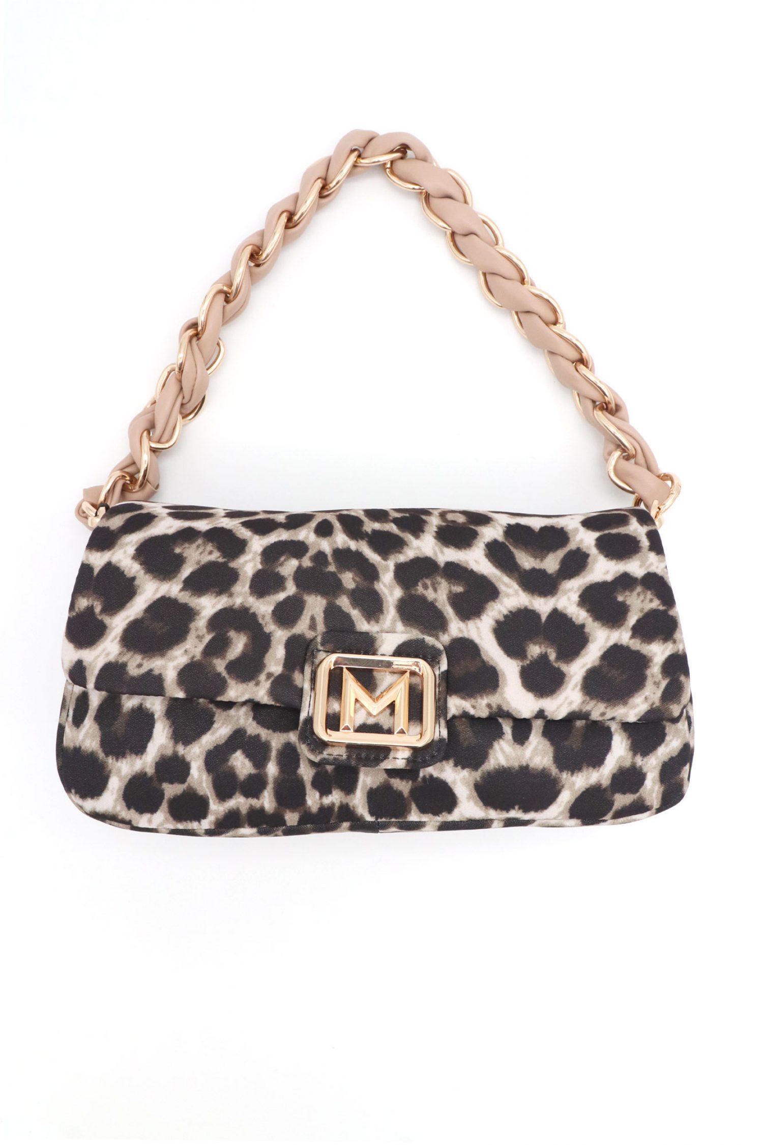 MARELLA LE MUSE ΤΣΑΝΤΑ EMILY3 ΧΕΙΡΟΣ/CROSSBODY ΜΕΤΑΛΛΙΚΟ LOGO ΛΕΟΠΑΡ-ΜΠΕΖ