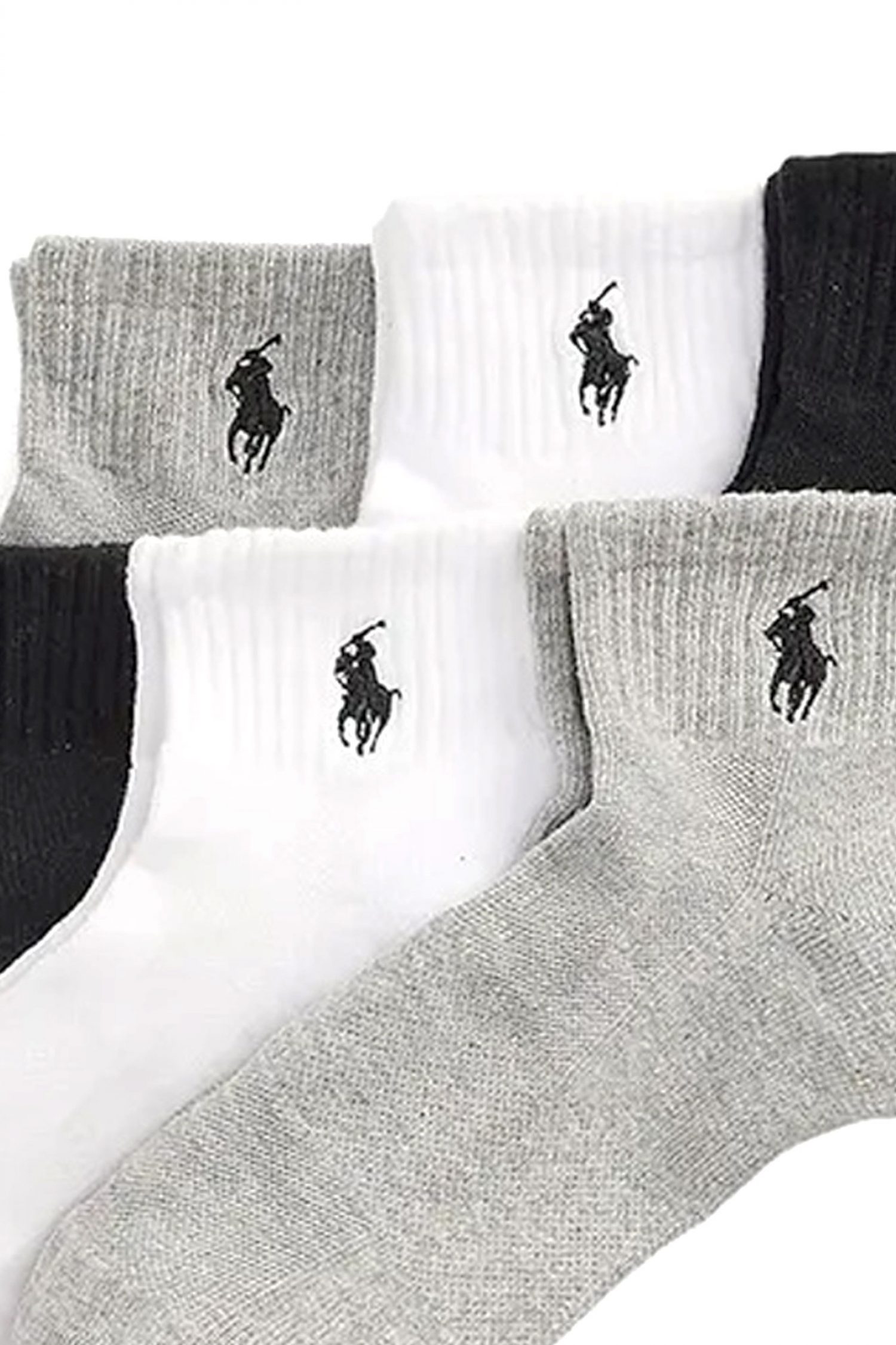 RALPH LAUREN ΚΑΛΤΣΕΣ 6-PAIRS HALF CUSHION LOGO ΓΚΡΙ-ΛΕΥΚΟ-ΜΑΥΡΟ φωτογραφία