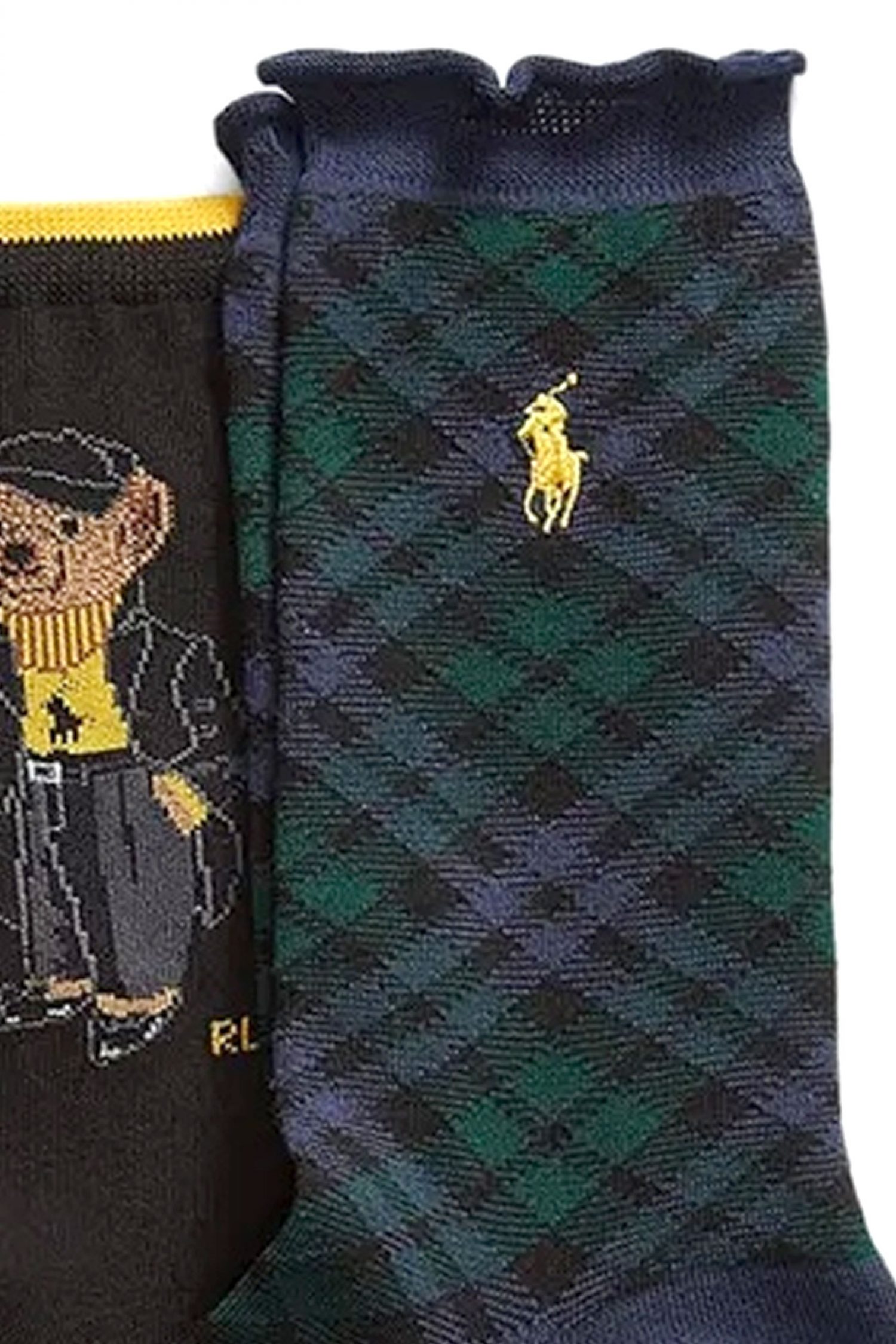 RALPH LAUREN ΚΑΛΤΣΕΣ ΓΥΝΑΙΚΕΙΕΣ 3 PAIRS MULTI HERITAGE LOGO BEAR GIFT BOX ΚΙΤΡΙΝΟ-ΜΑΥΡΟ-ΜΠΛΕ ΠΡΑΣΙΝΟ φωτογραφία
