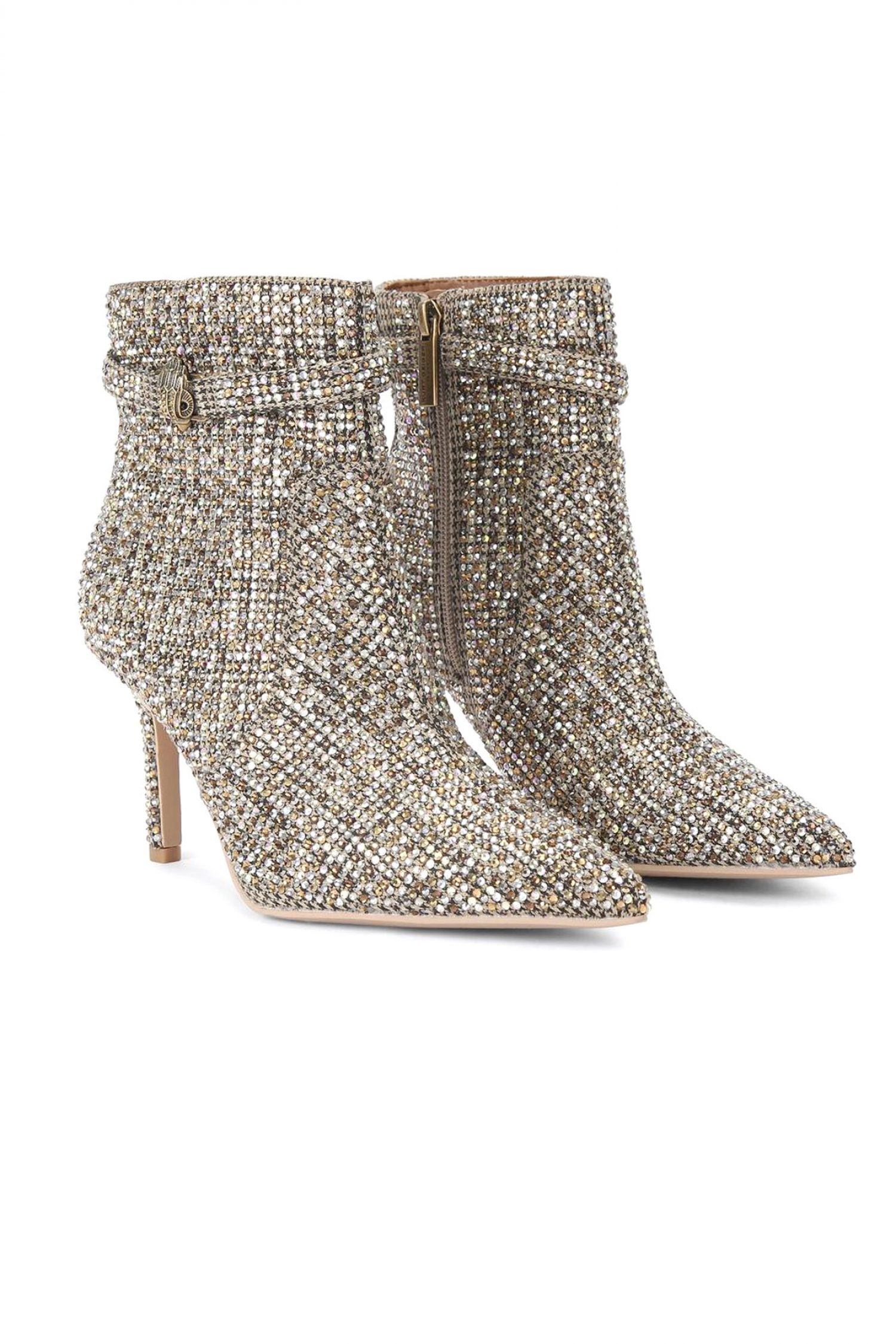 KURT GEIGER ΠΑΠΟΥΤΣΙΑ MΠΟΤΑΚΙΑ KENSINGTON ANKLE BOOT ΣΤΡΑΣ LOGO ΜΠΕΖ ΧΡΥΣΟ φωτογραφία