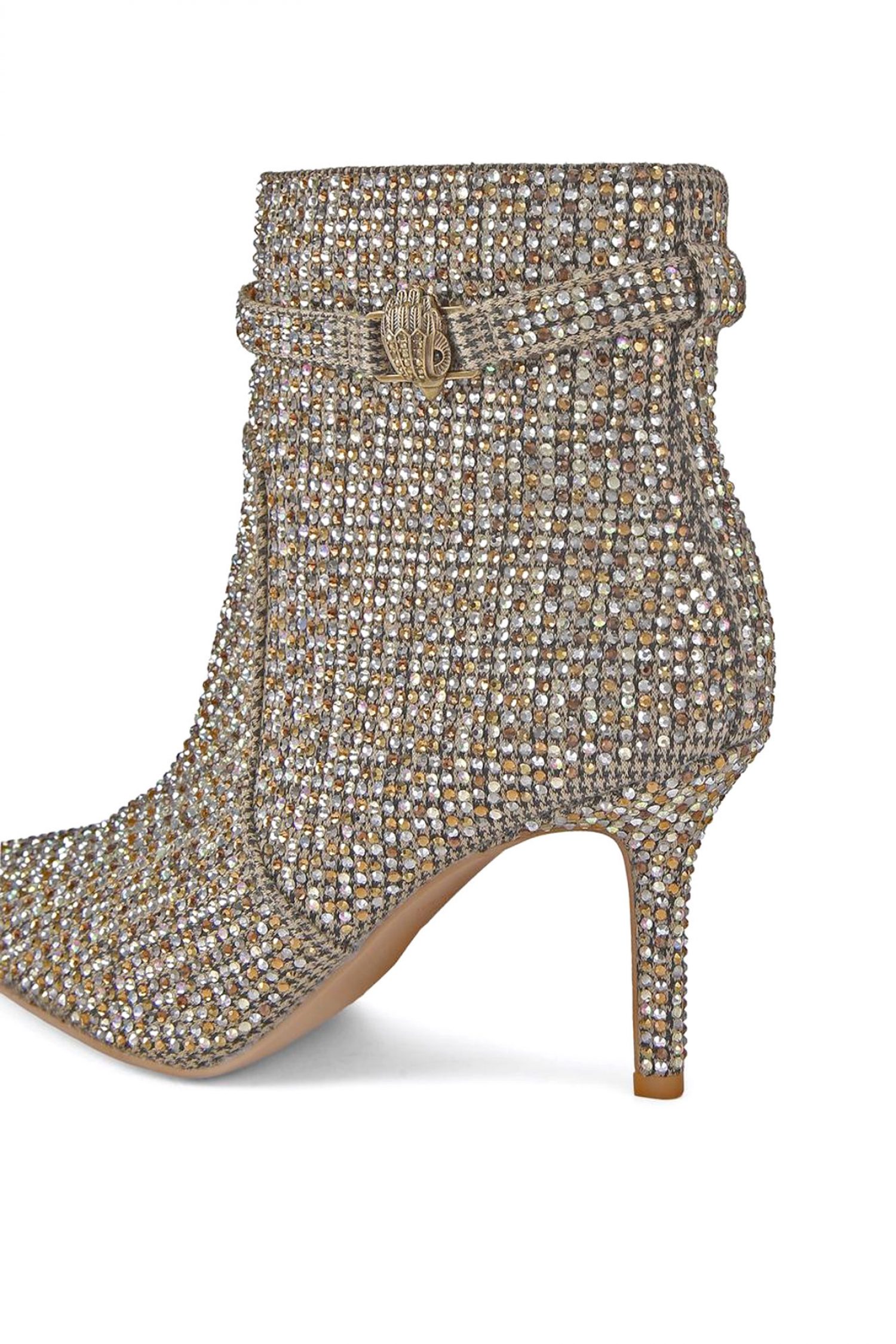 KURT GEIGER ΠΑΠΟΥΤΣΙΑ MΠΟΤΑΚΙΑ KENSINGTON ANKLE BOOT ΣΤΡΑΣ LOGO ΜΠΕΖ ΧΡΥΣΟ φωτογραφία