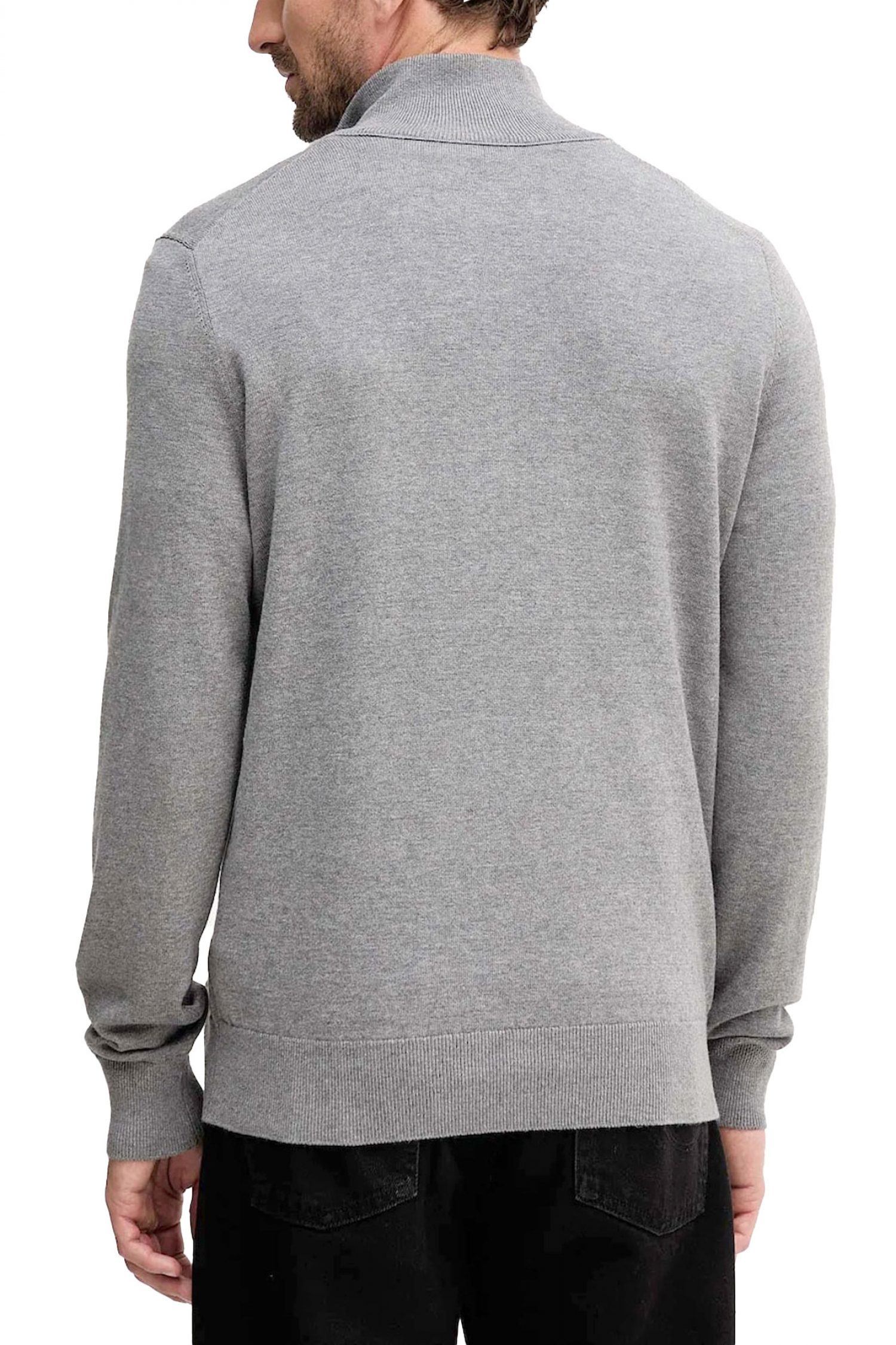 BOSS CASUAL ΠΛΕΚΤΟ HALFZIP KANOBIX S ΓΚΡΙ