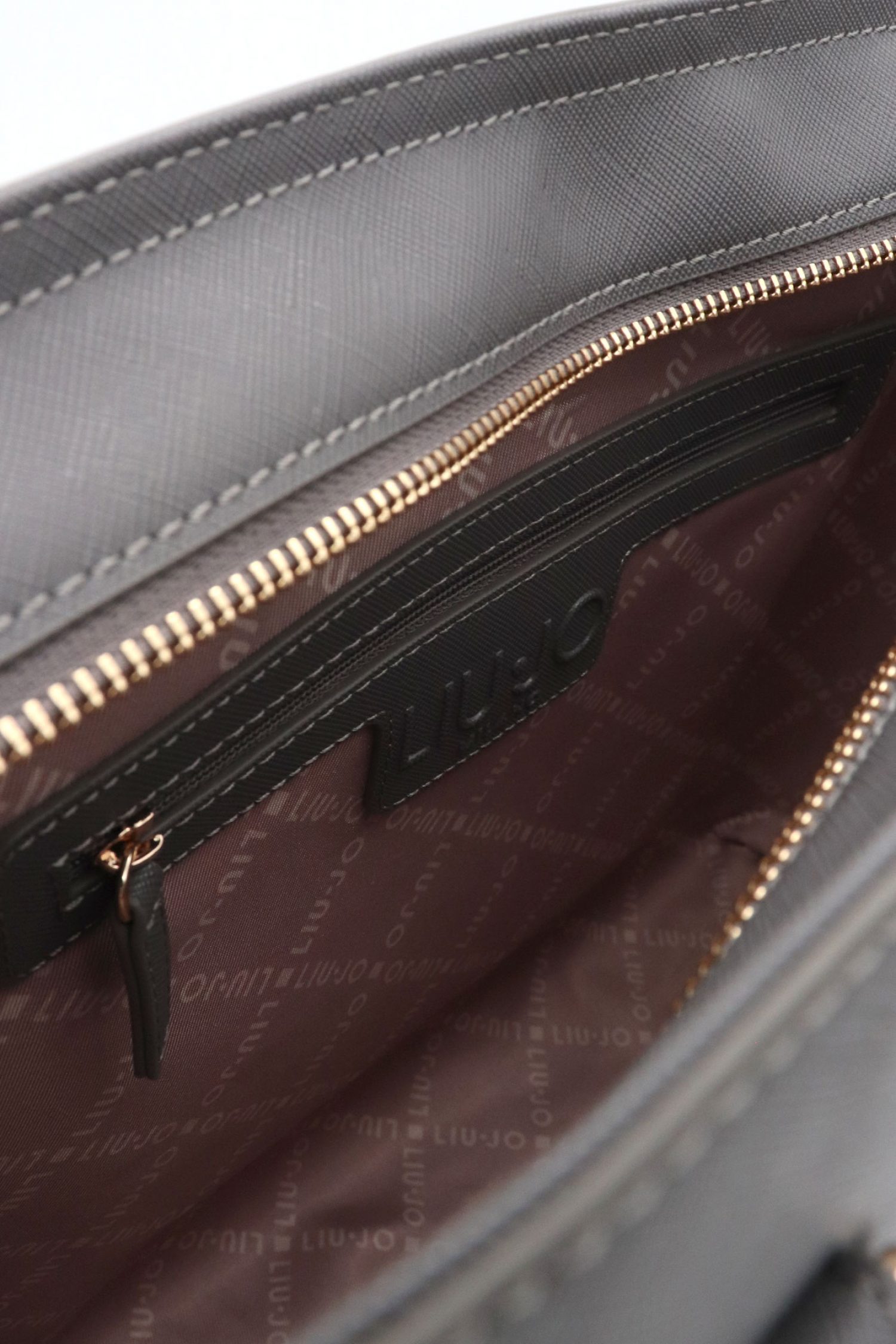 LIU-JO ΤΣΑΝΤΑ ΩΜΟΥ TOTE LOGO ΣΚΟΥΡΟ ΓΚΡΙ