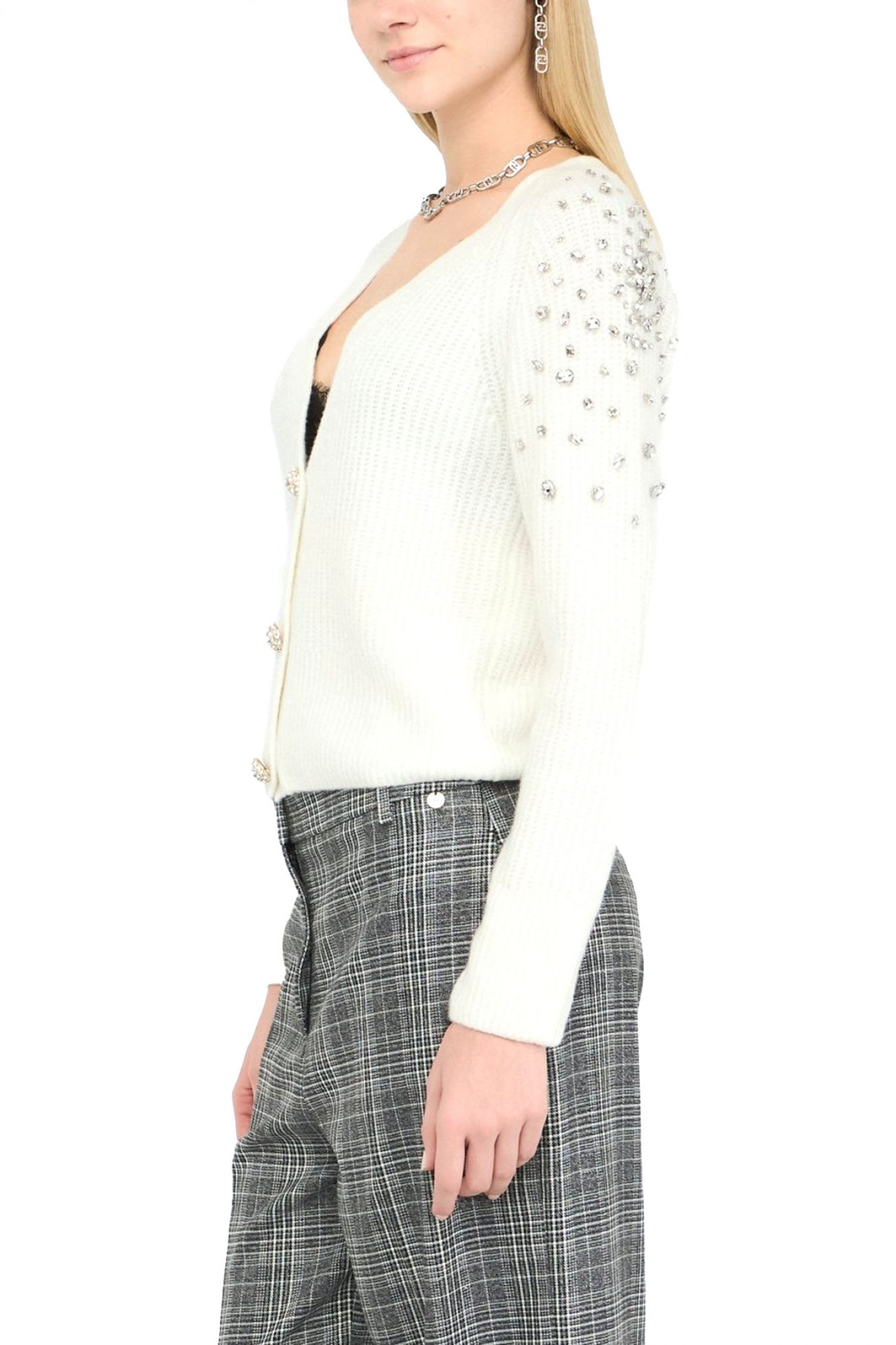 LIU-JO ΖΑΚΕΤΑ ΠΛΕΚΤΟ ΣΤΡΑΣ ΕΚΡΟΥ φωτογραφία