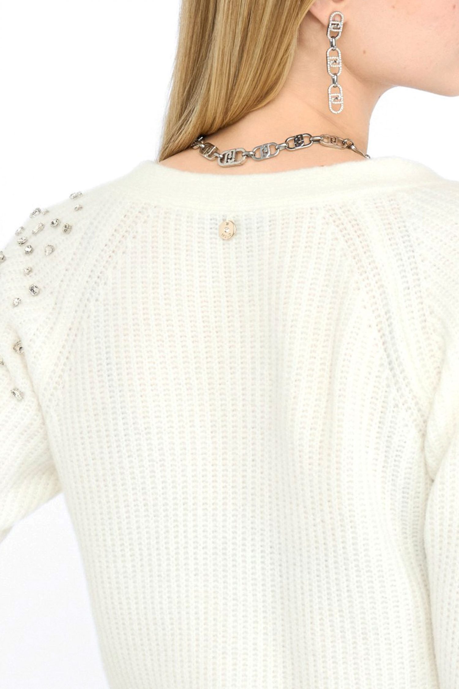 LIU-JO ΖΑΚΕΤΑ ΠΛΕΚΤΟ ΣΤΡΑΣ ΕΚΡΟΥ φωτογραφία