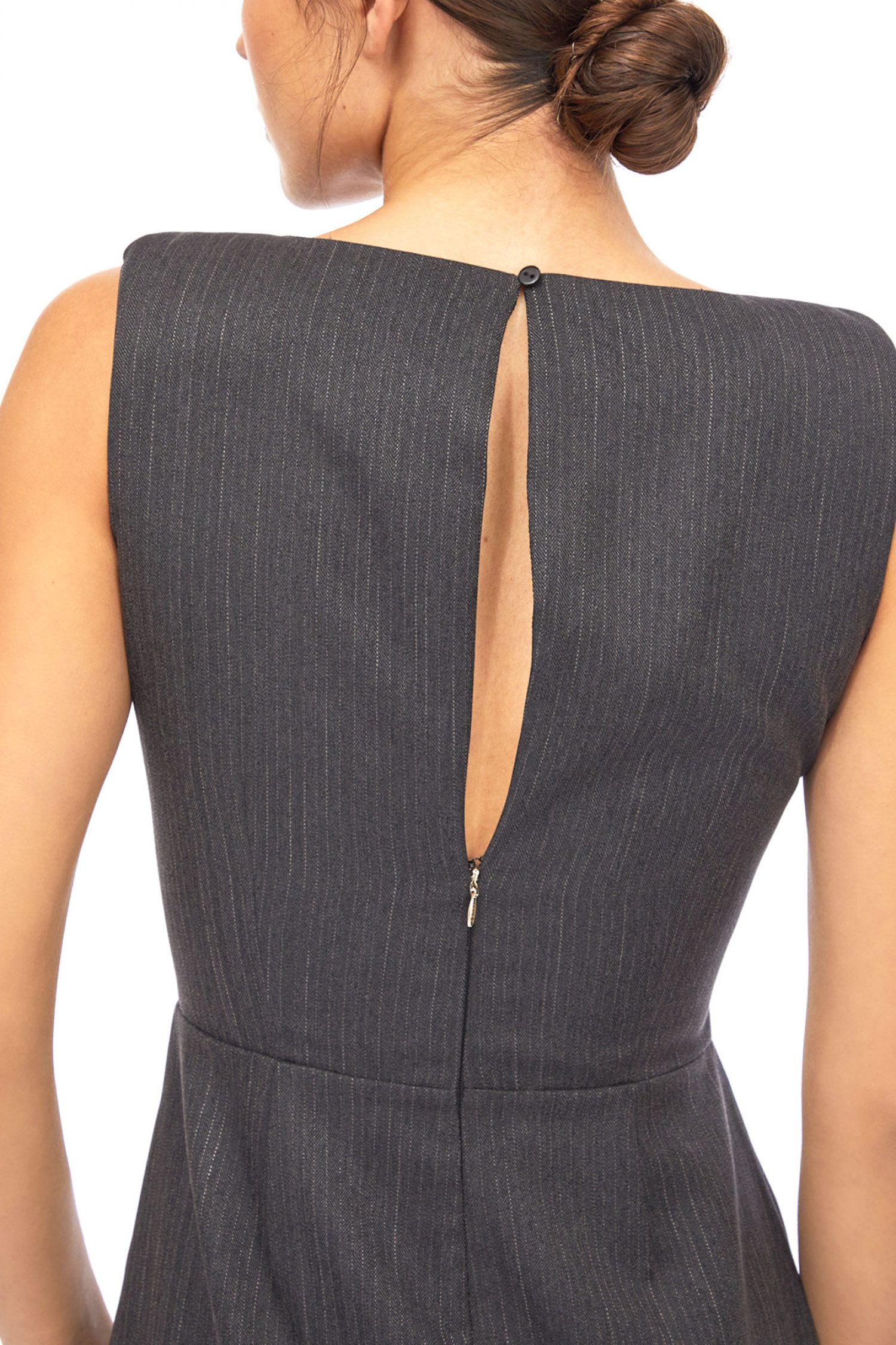 LIU-JO ΦΟΡΕΜΑ MIDI ΡΙΓΕ ΑΝΟΙΓΜΑ ΔΑΝΤΕΛΑ ΣΚΟΥΡΟ ΓΚΡΙ