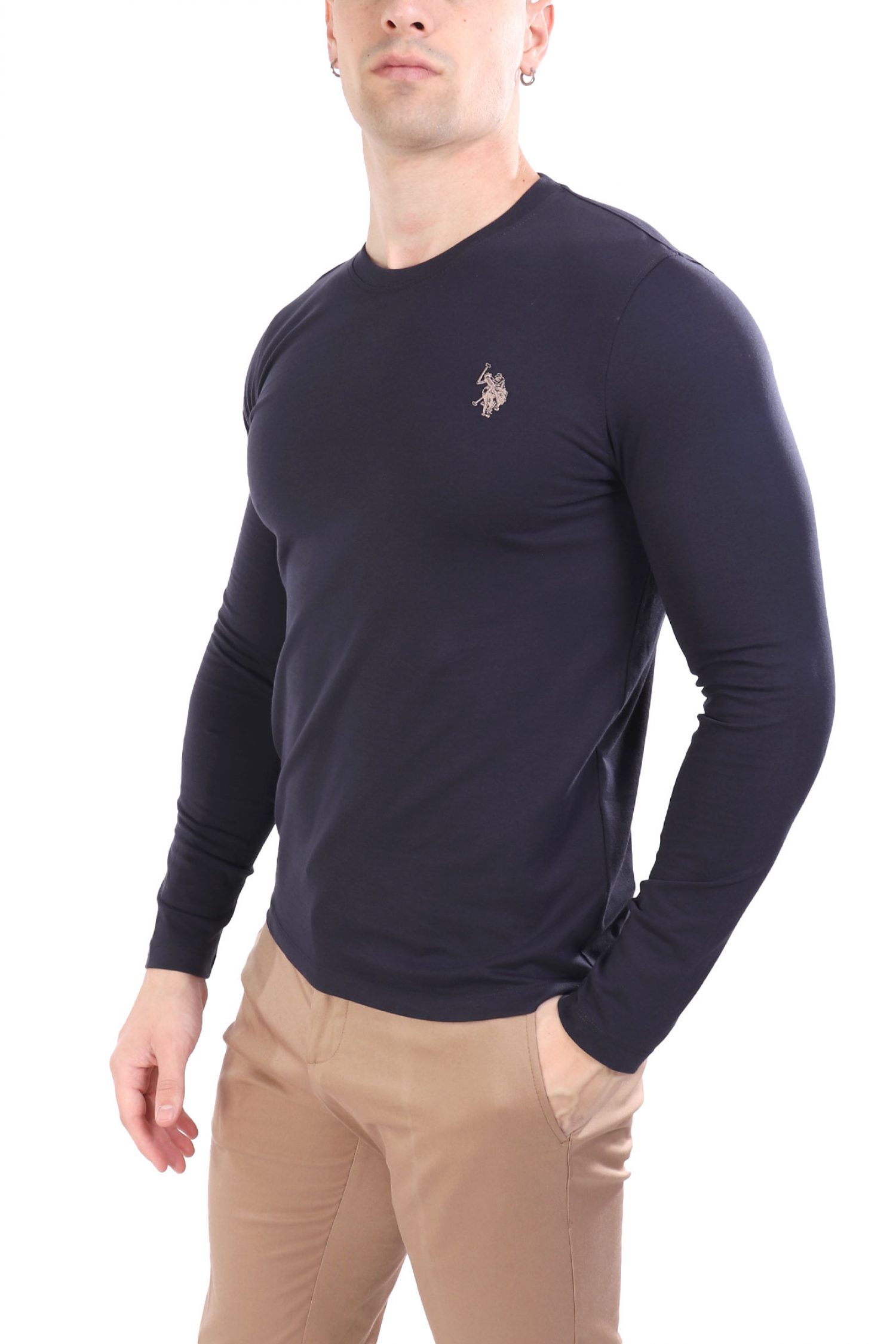 U.S.POLO ASSN T-SHIRT CREW NECK LOGO JOEL ΜΠΛΕ