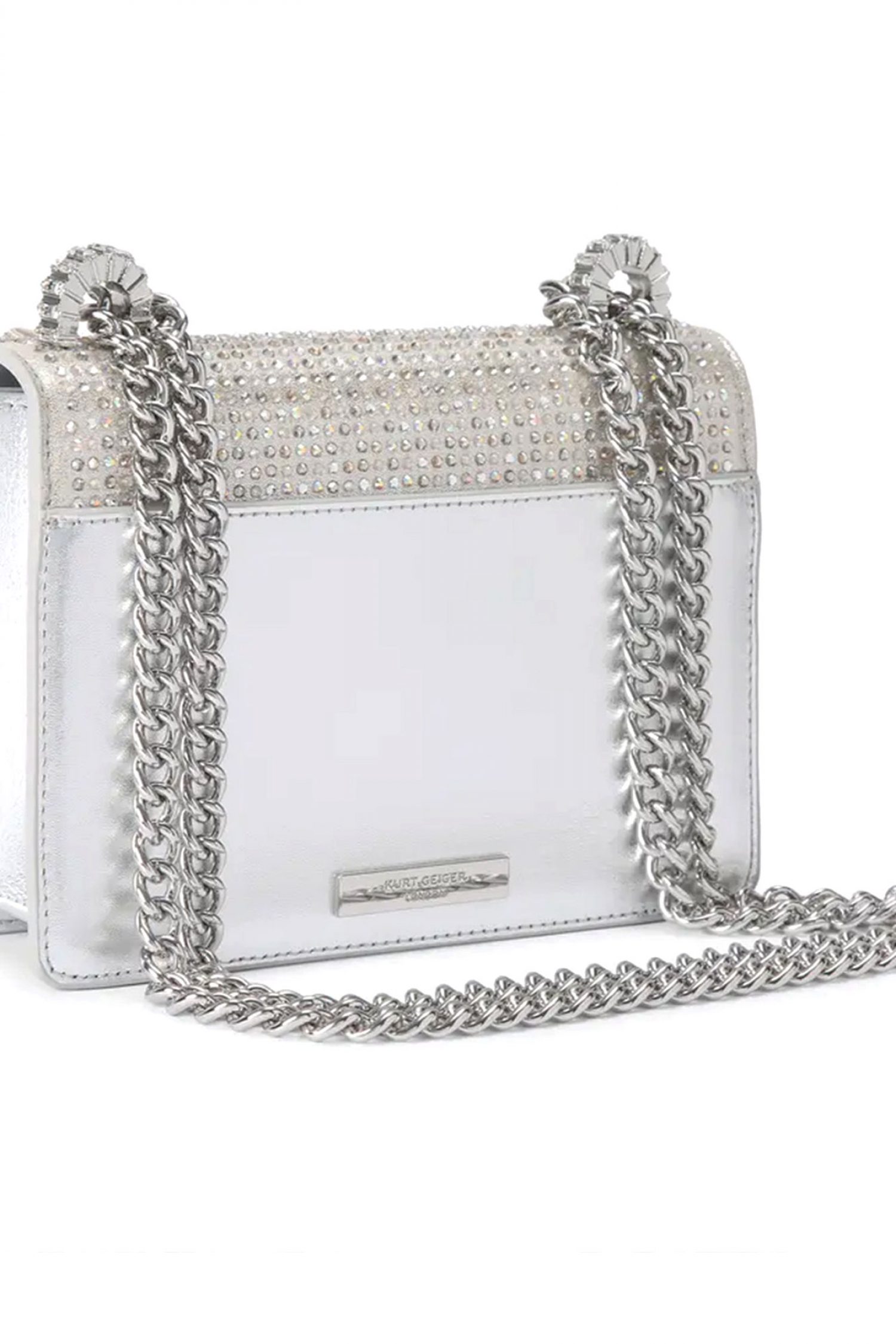 KURT GEIGER ΤΣΑΝΤΑKI CROSSBODY/ΩΜΟΥ BOW SMALL SHOREDITCH ΣΤΡΑΣ ΦΙΟΓΚΟΣ LOGO ΑΣΗΜΙ