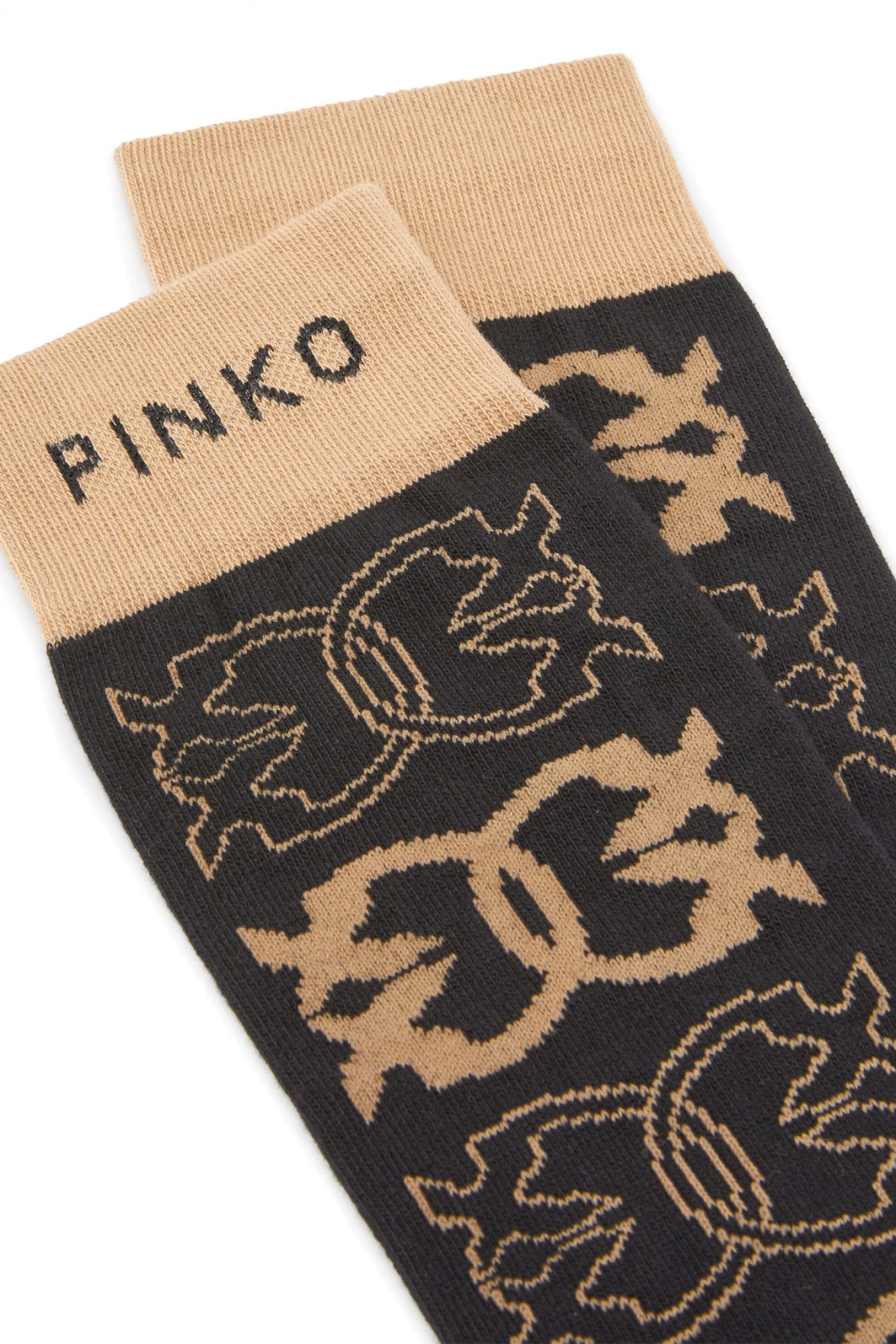 PINKO ΚΑΛΤΣΕΣ MONACO SOCKS ΚΑΦΕ-ΜΠΕΖ φωτογραφία