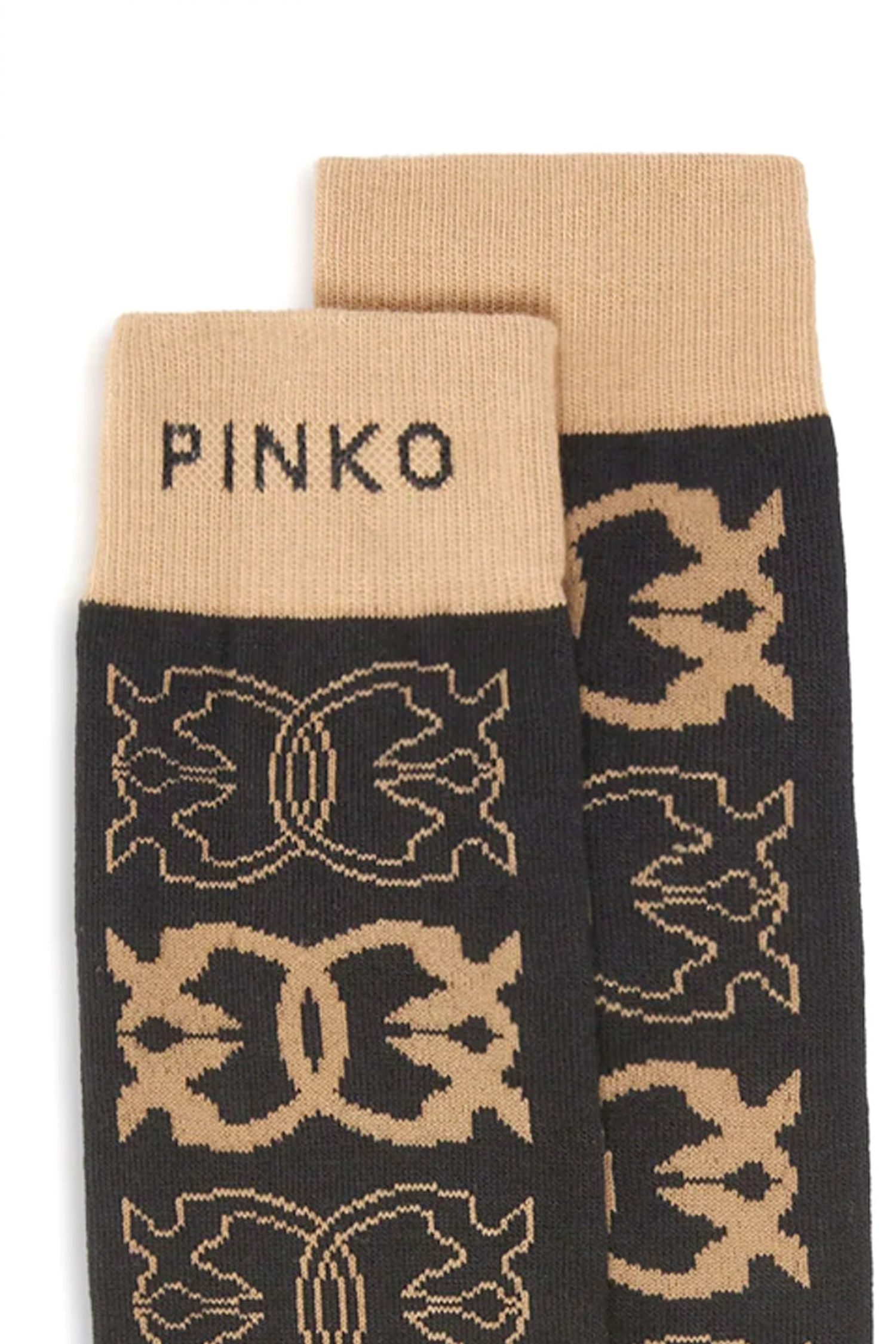 PINKO ΚΑΛΤΣΕΣ MONACO SOCKS ΚΑΦΕ-ΜΠΕΖ φωτογραφία