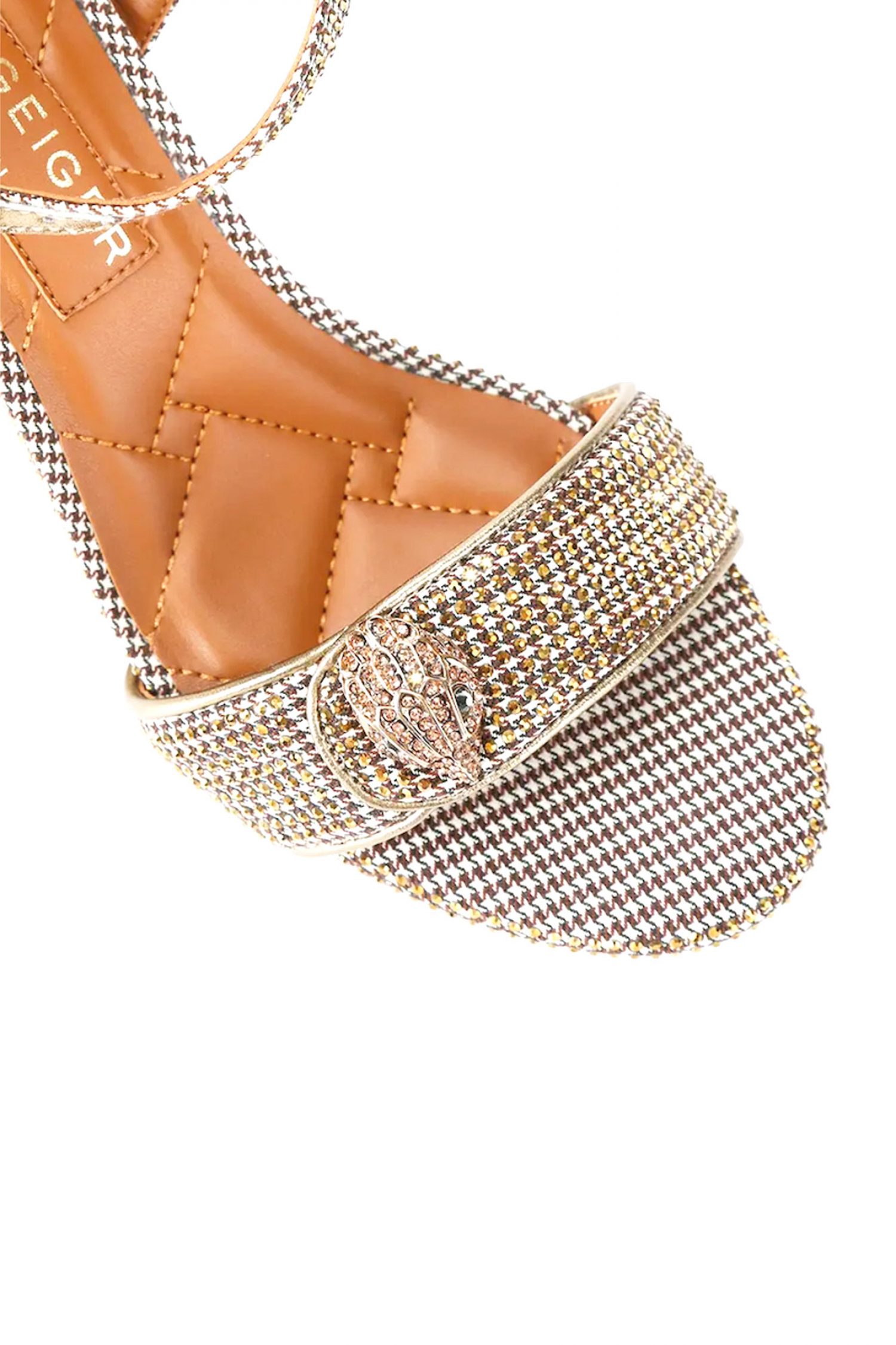 KURT GEIGER ΠΑΠΟΥΤΣΙΑ ΠΕΔΙΛΑ KENSINGTON LANGLEY METAΛΛΙΚΑ ΣΤΡΑΣ LOGO MΠΕΖ/ΧΡΥΣΟ φωτογραφία