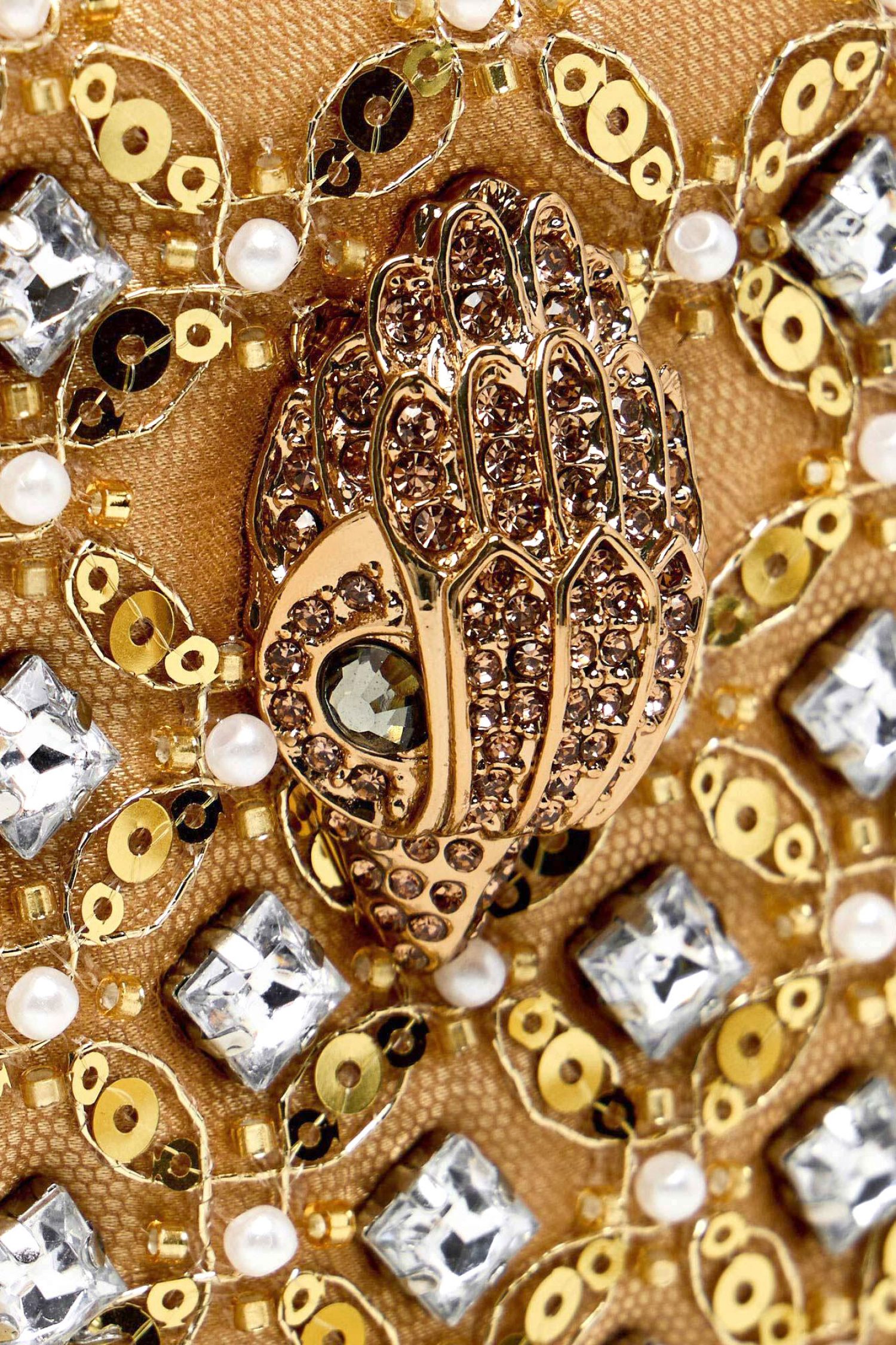 KURT GEIGER ΤΣΑΝΤΑKI CROSSBODY/XEIΡΟΣ SQ MINI KENSINGTON JEWEL ΣΤΡΑΣ ΠΕΡΛΕΣ ΑΛΥΣΙΔΑ LOGO ΧΡΥΣΟ φωτογραφία