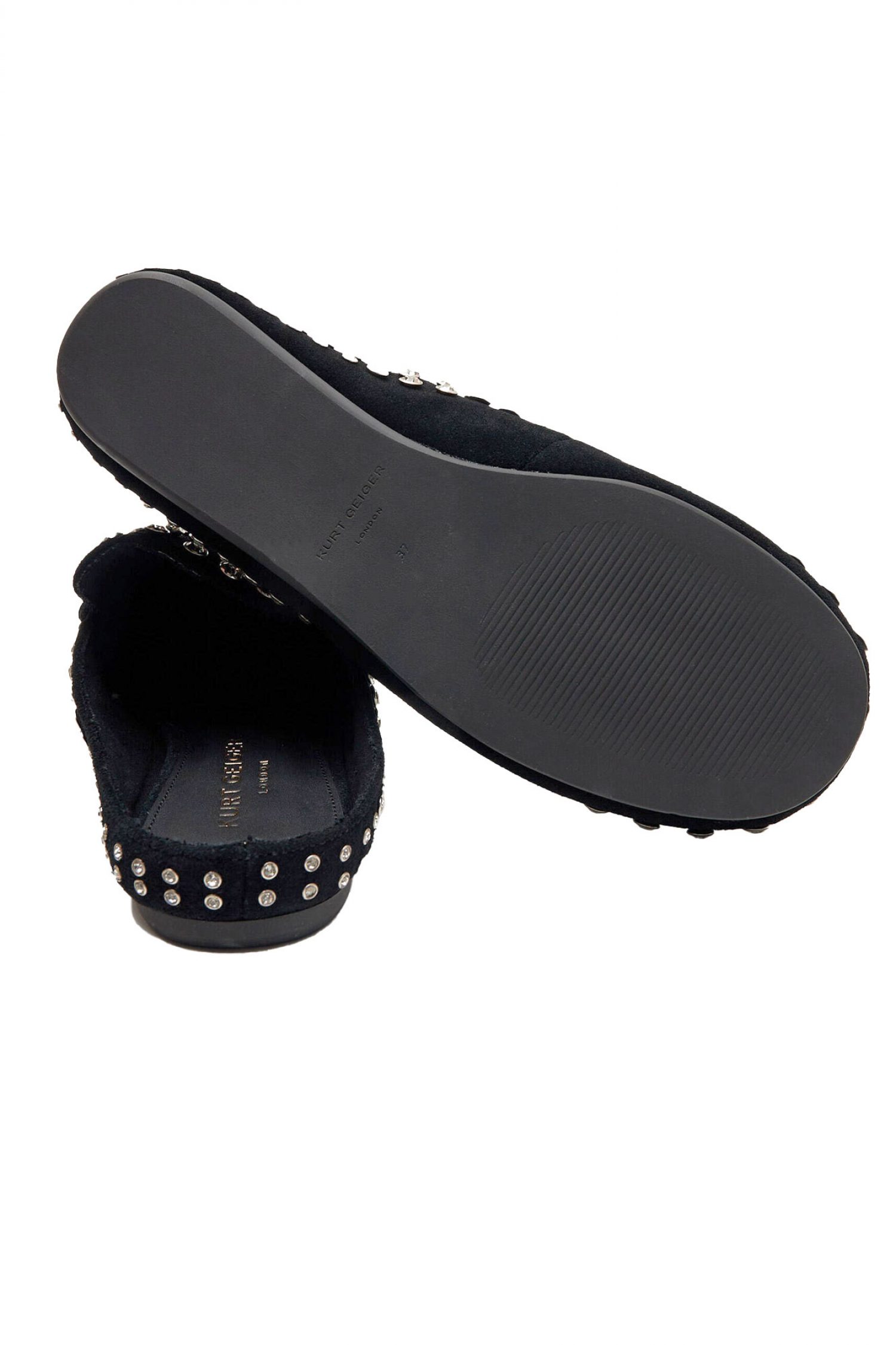 KURT GEIGER ΠΑΠΟΥΤΣΙΑ MULES KURT CRYSTAL SLIPPER ΣΟΥΕΤ ΣΤΡΑΣ LOGO ΜΑΥΡΟ φωτογραφία