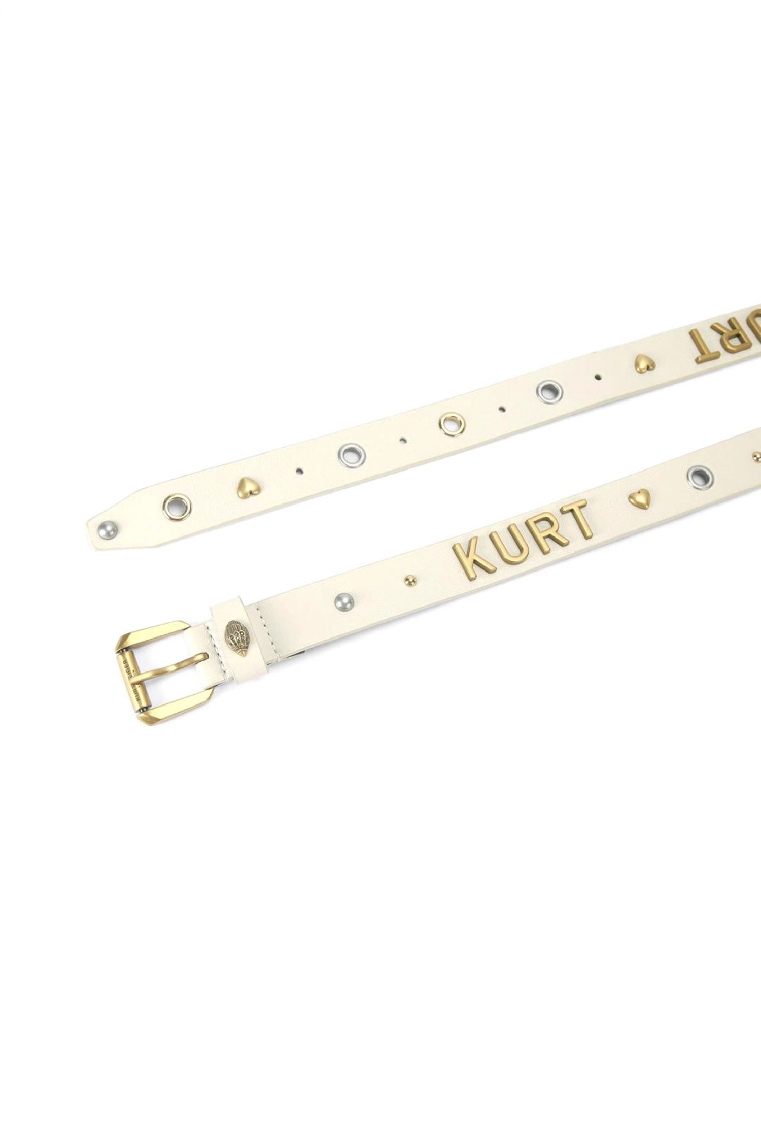 KURT GEIGER ΖΩΝΗ KURT 30 BELT METAΛΛΙΚΑ ΣΧΕΔΙΑ LOGO KΡΕΜ φωτογραφία