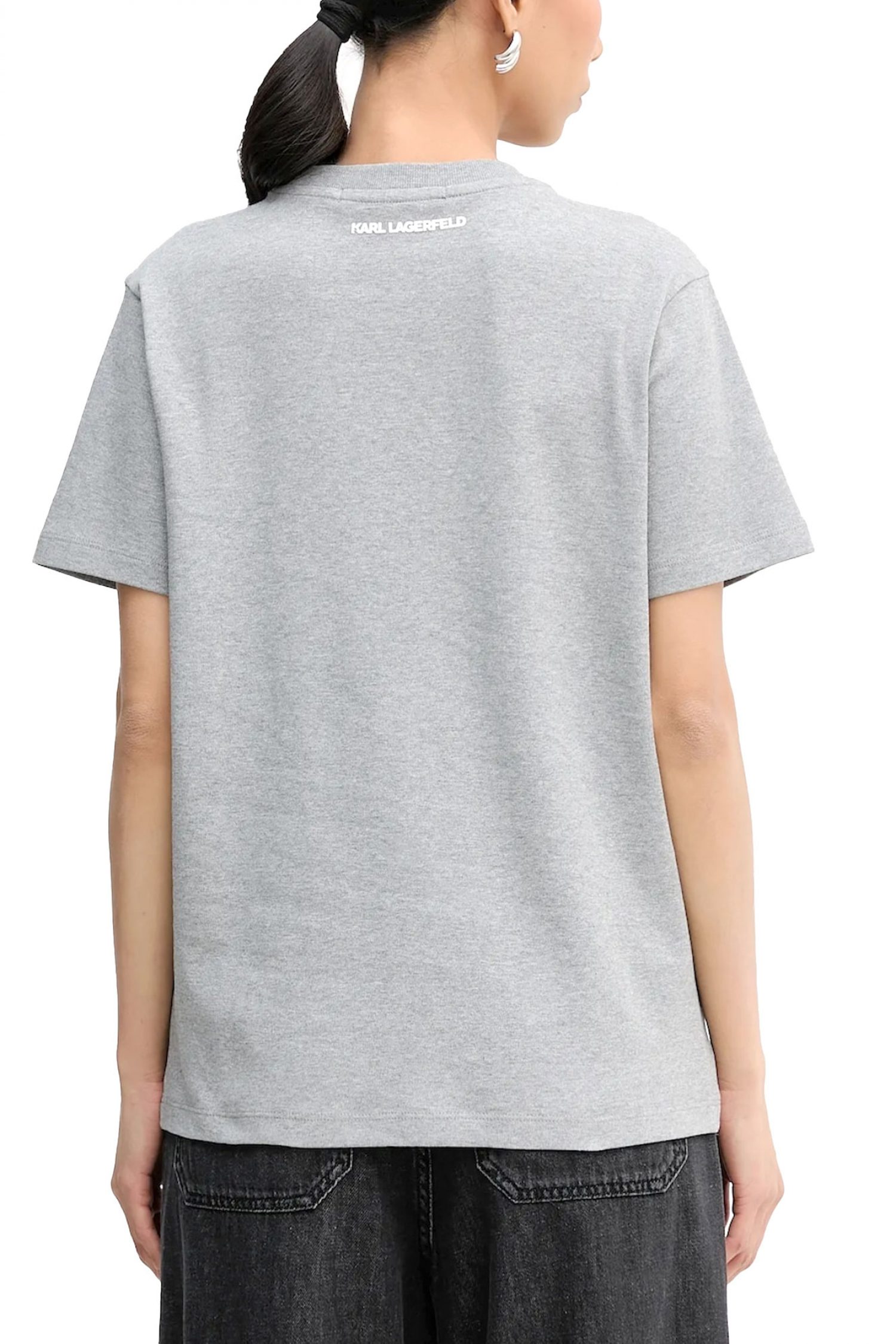 KARL LAGERFELD T-SHIRT IKON DUO AQUARELLE REGULAR FIT ΓΚΡΙ