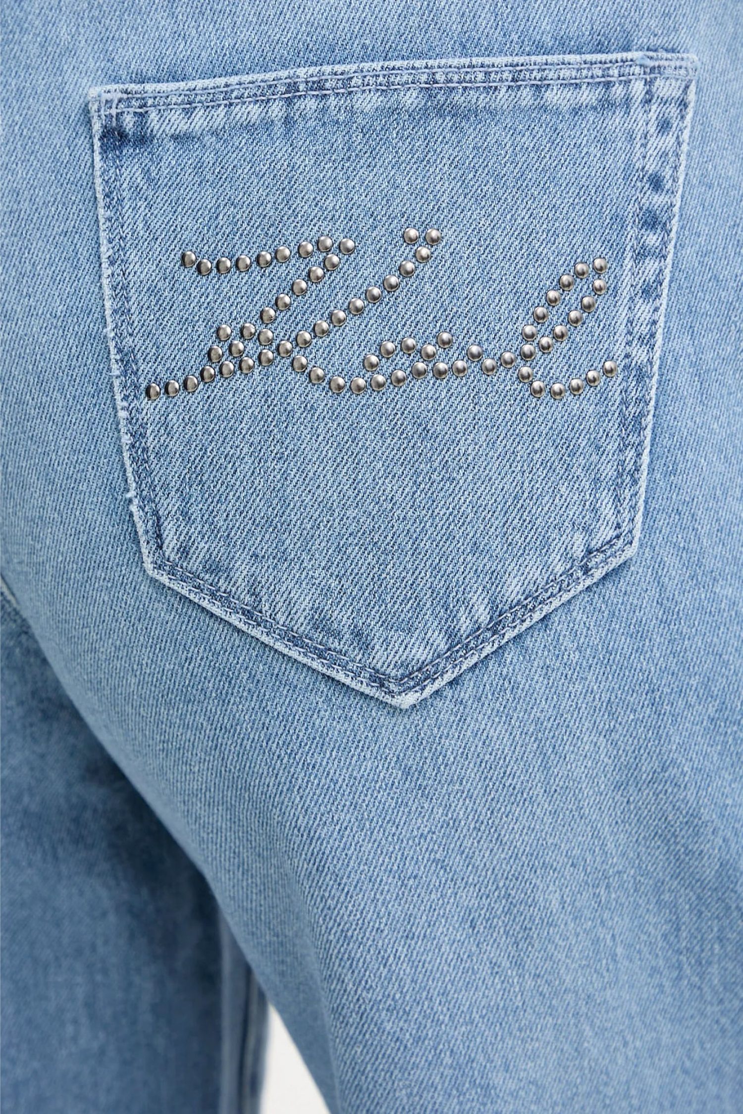 KARL LAGERFELD ΠΑΝΤΕΛΟΝΙ JEANS HIGH RISE WIDE LEG LOGO ΤΡΟΥΚΣ ΜΠΛΕ