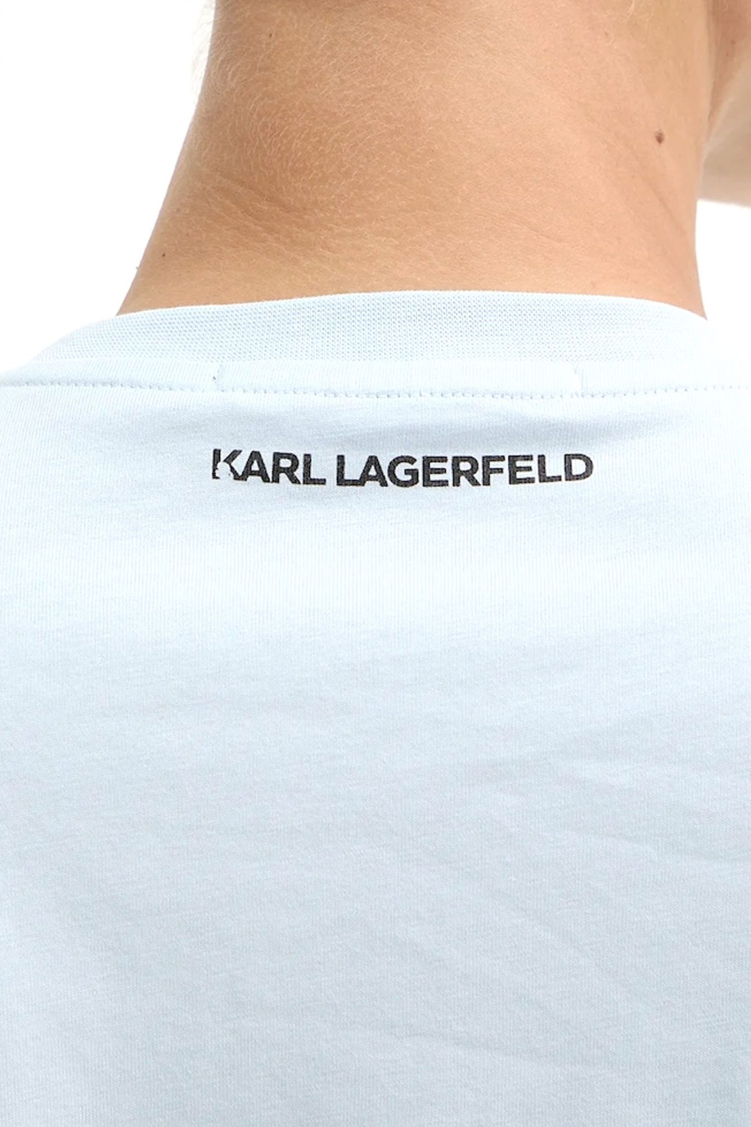 KARL LAGERFELD T-SHIRT OVERSIZED SIGNATURE BAG LOGO ΣΙΕΛ