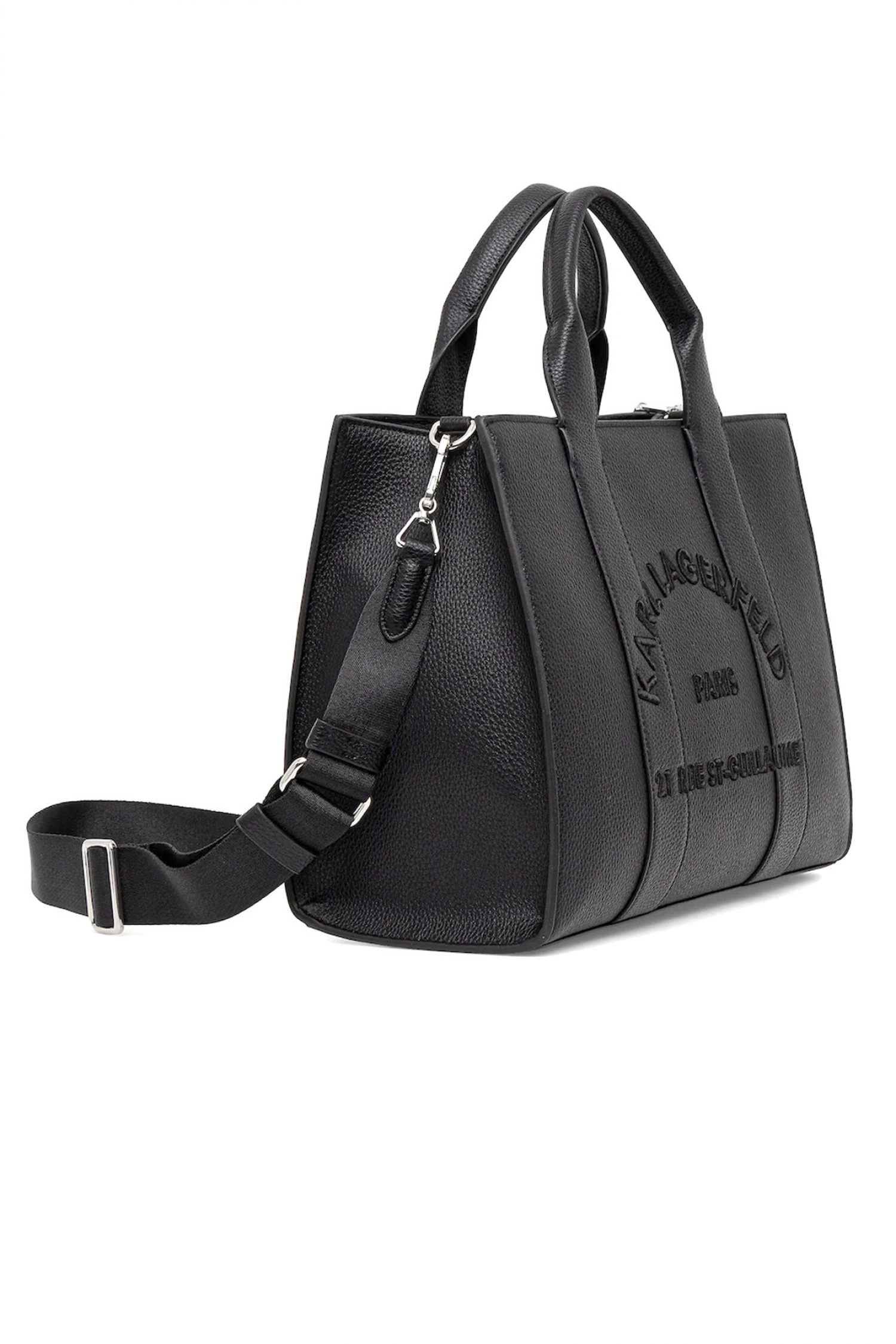 KARL LAGERFELD ΤΣΑΝΤΑ TOTE K/RSG MD SQUARE PEB EMB ΧΕΙΡΟΣ/CROBODY LOGO ΜΑΥΡΟ φωτογραφία