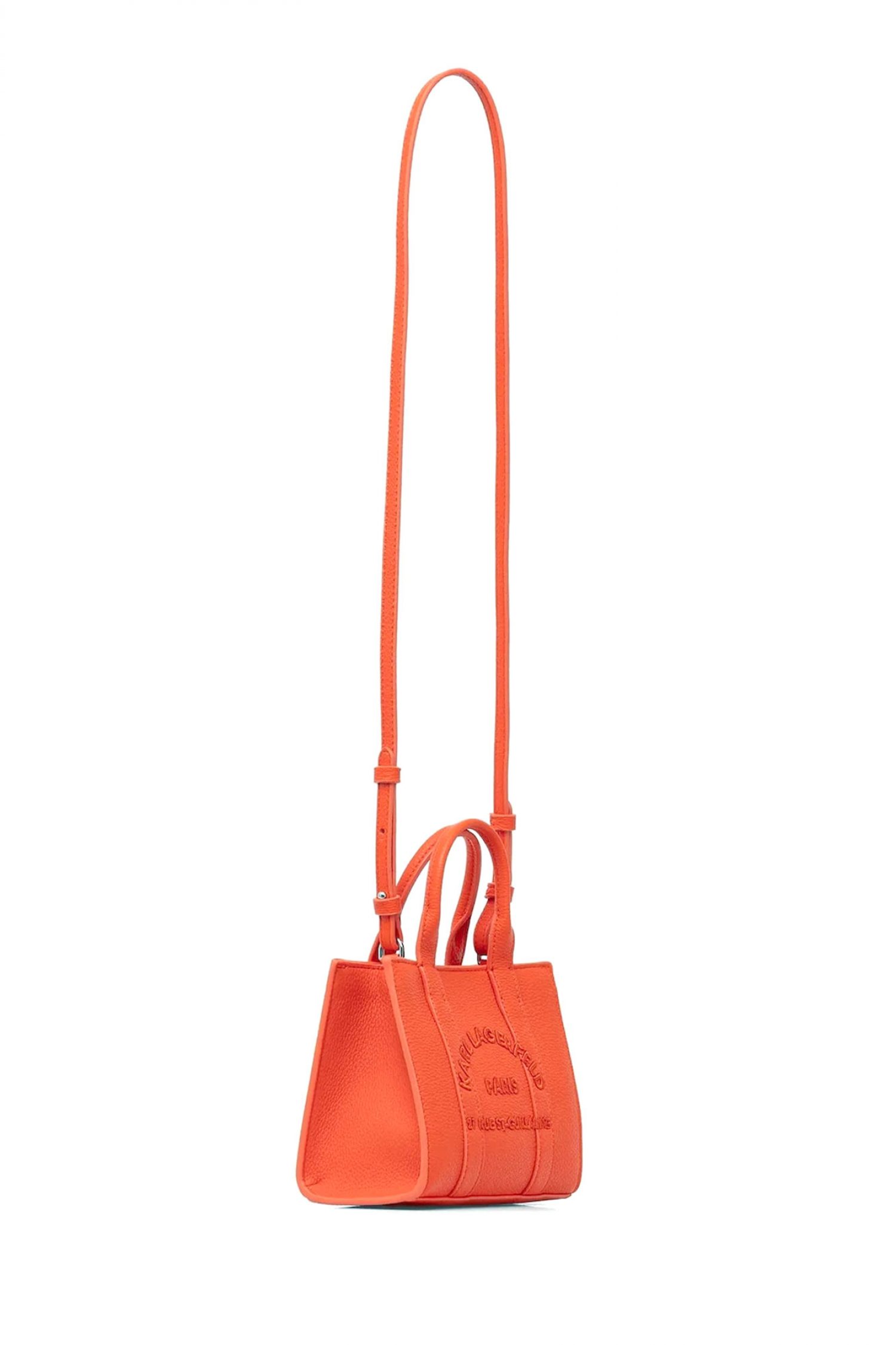 KARL LAGERFELD ΤΣΑΝΤΑ TOTE K/RSG MN SQUARE PEB EMB ΧΕΙΡΟΣ/CROSSBODY LOGO ΚΟΡΑΛΙ