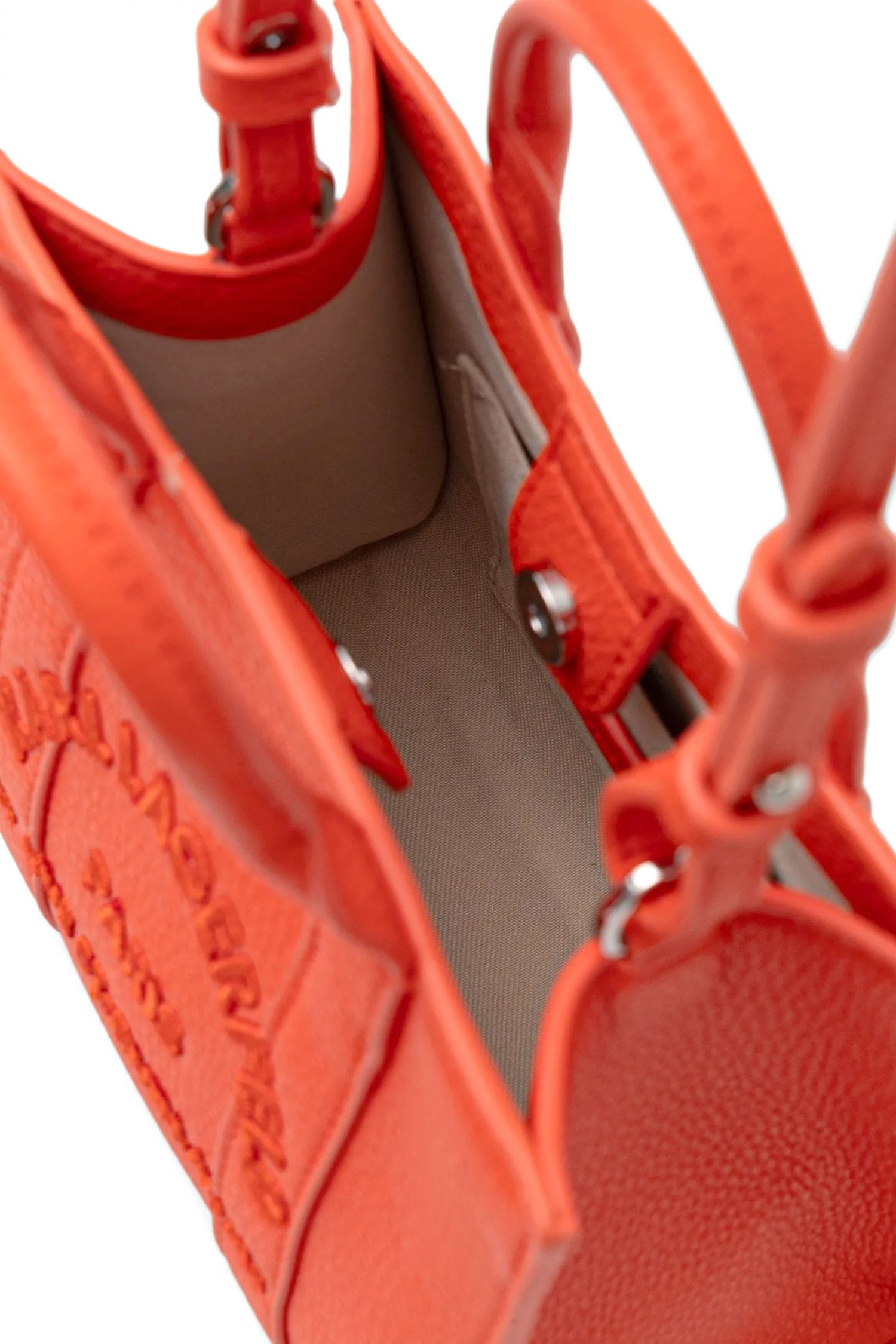 KARL LAGERFELD ΤΣΑΝΤΑ TOTE K/RSG MN SQUARE PEB EMB ΧΕΙΡΟΣ/CROSSBODY LOGO ΚΟΡΑΛΙ