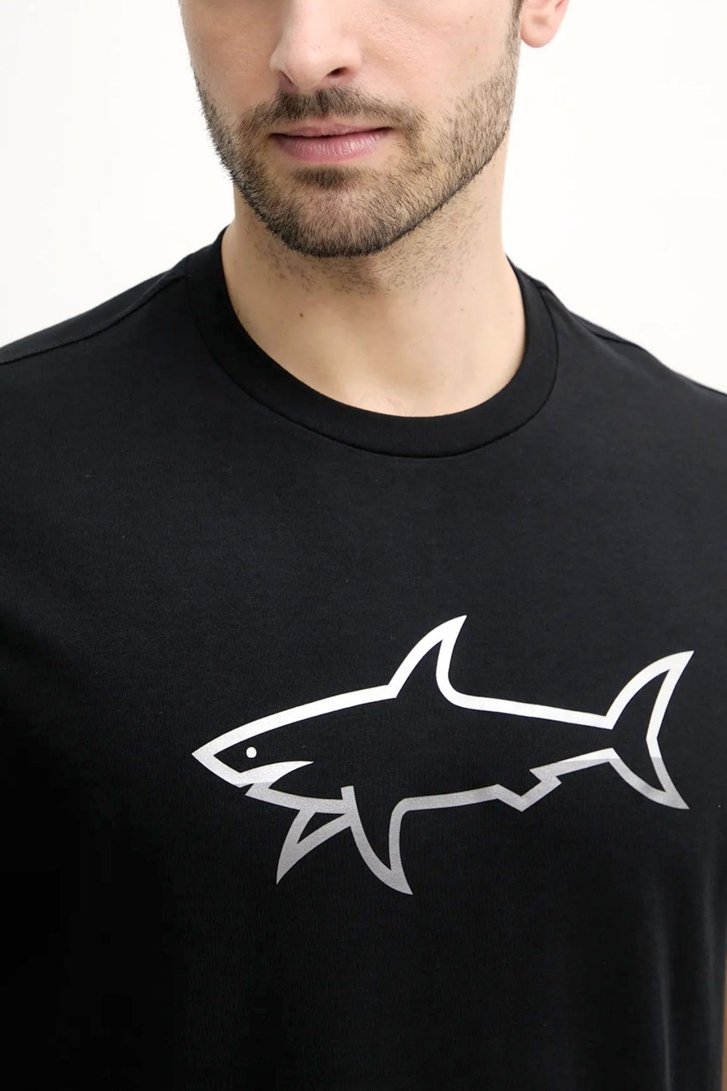 PAUL&SHARK T-SHIRT CREW NECK BIG LOGO ΜΑΥΡΟ