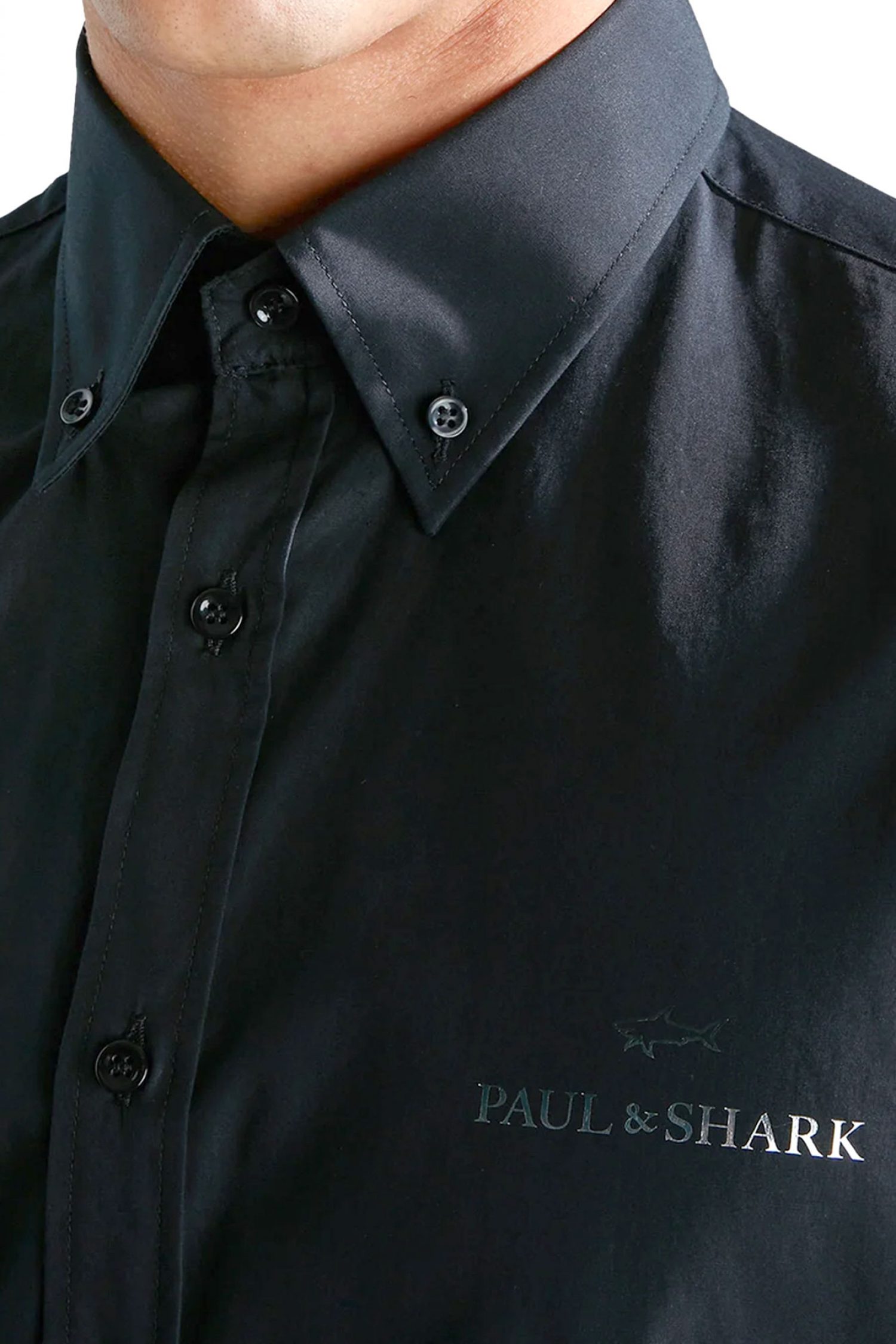 PAUL&SHARK ΠΟΥΚΑΜΙΣΟ BUTTON DOWN GOLD LOGO ΜΑΥΡΟ