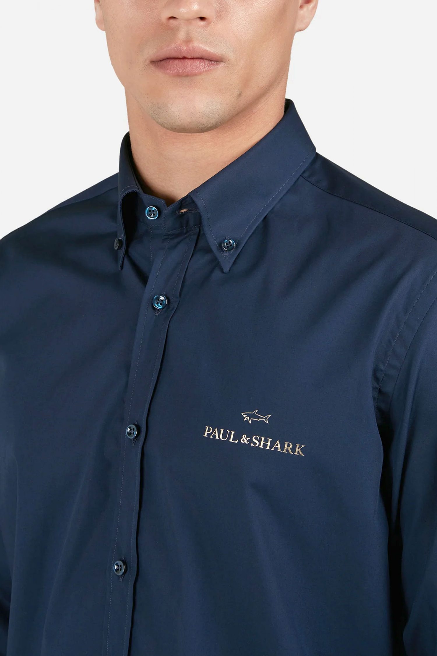 PAUL&SHARK ΠΟΥΚΑΜΙΣΟ BUTTON DOWN GOLD LOGO ΜΠΛΕ
