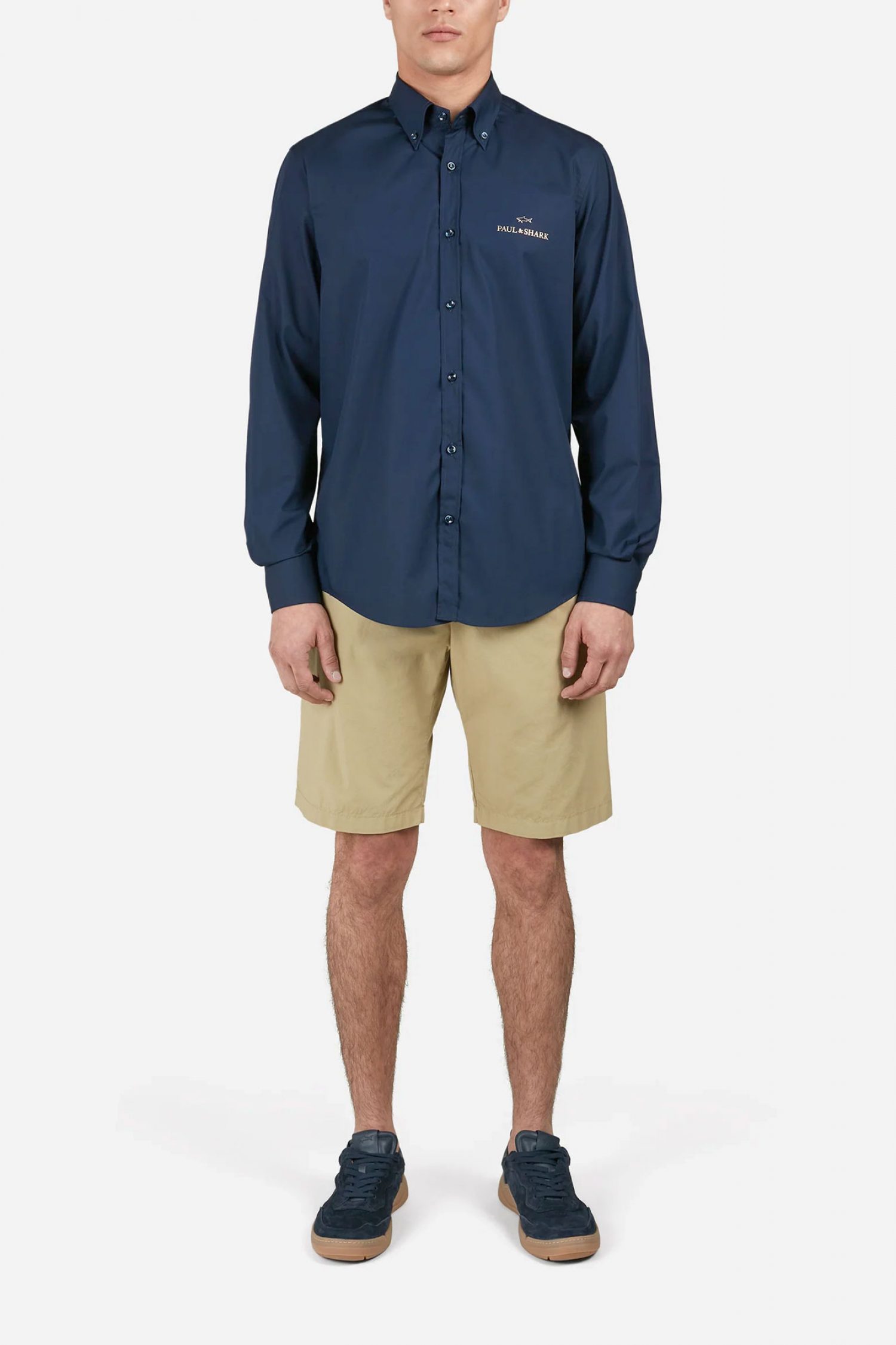 PAUL&SHARK ΠΟΥΚΑΜΙΣΟ BUTTON DOWN GOLD LOGO ΜΠΛΕ