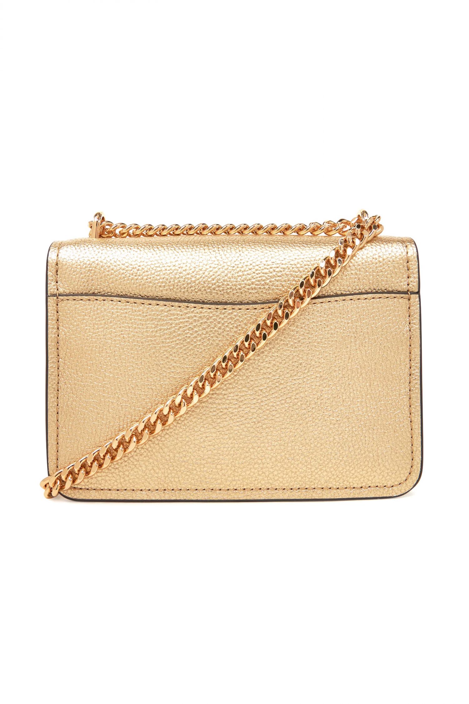 MICHAEL KORS ΤΣΑΝΤΑΚΙ CROSSBODY/ΩΜΟΥ CLAIRE AΛΥΣΙΔΑ ΜΕΤΑΛΛΙΚΟ LOGO XΡΥΣΟ