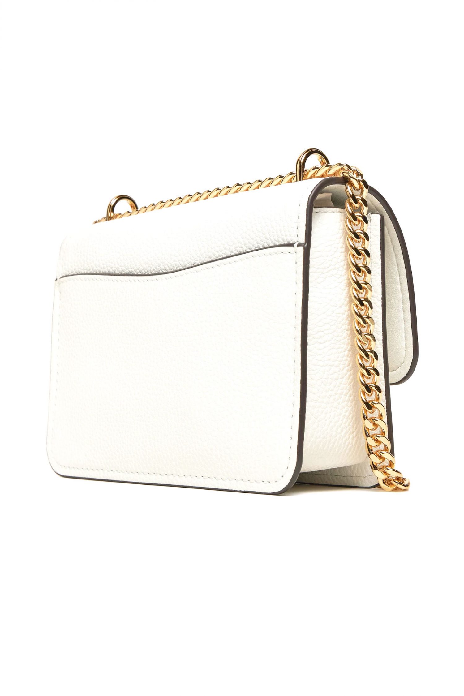 MICHAEL KORS ΤΣΑΝΤΑΚΙ CROSSBODY/ΩΜΟΥ CLAIRE AΛΥΣΙΔΑ ΜΕΤΑΛΛΙΚΟ LOGO ΛΕΥΚΟ