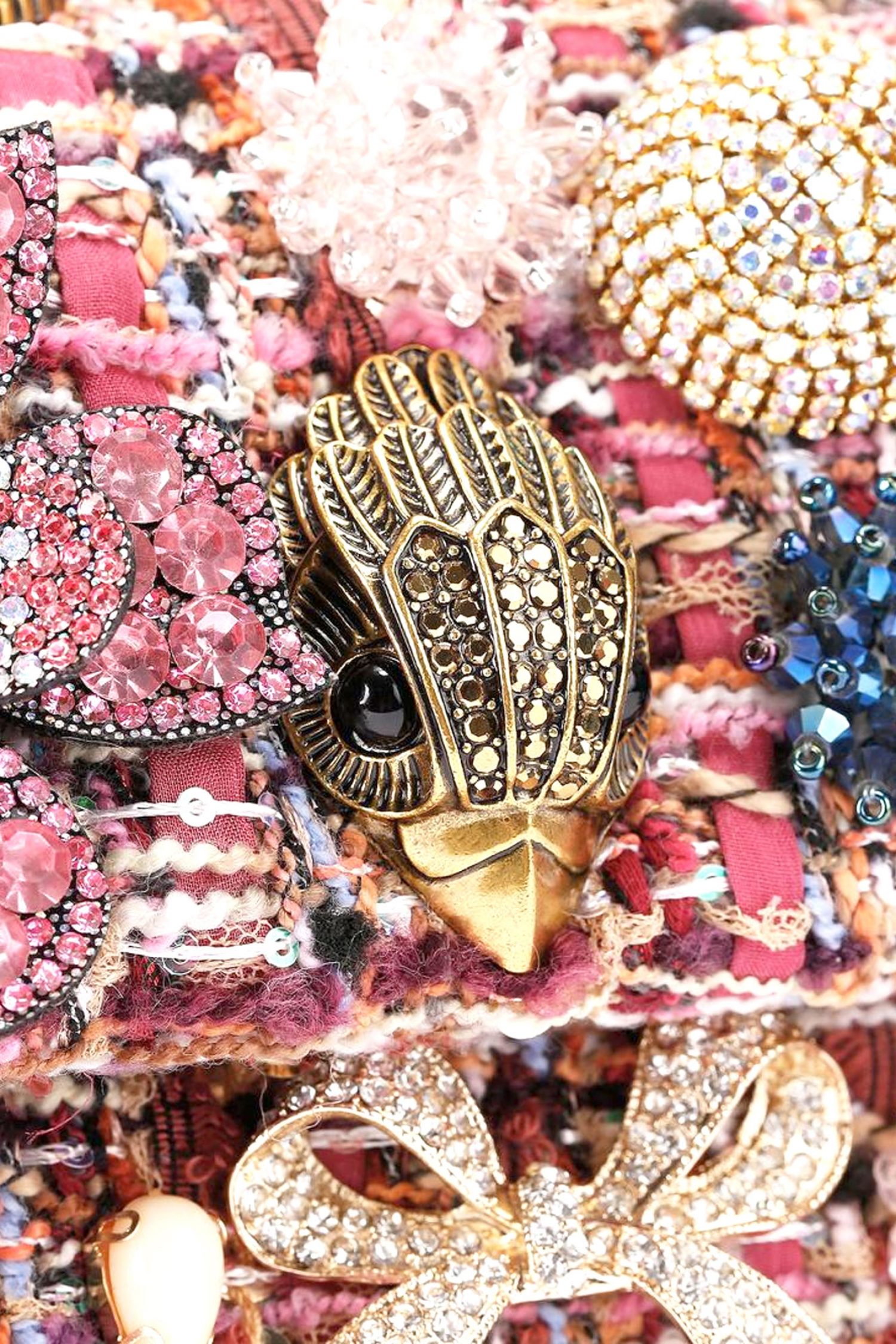 KURT GEIGER TΣΑΝΤΑ CROSSBODY/ΩΜΟΥ FABRIC MD KENSINGTON TUTTIFRUTTI ΣΧΕΔΙΑ ΑΛΥΣΙΔΑ LOGO ΡΟΖ/ΠΟΛΥΧΡΩΜΟ φωτογραφία