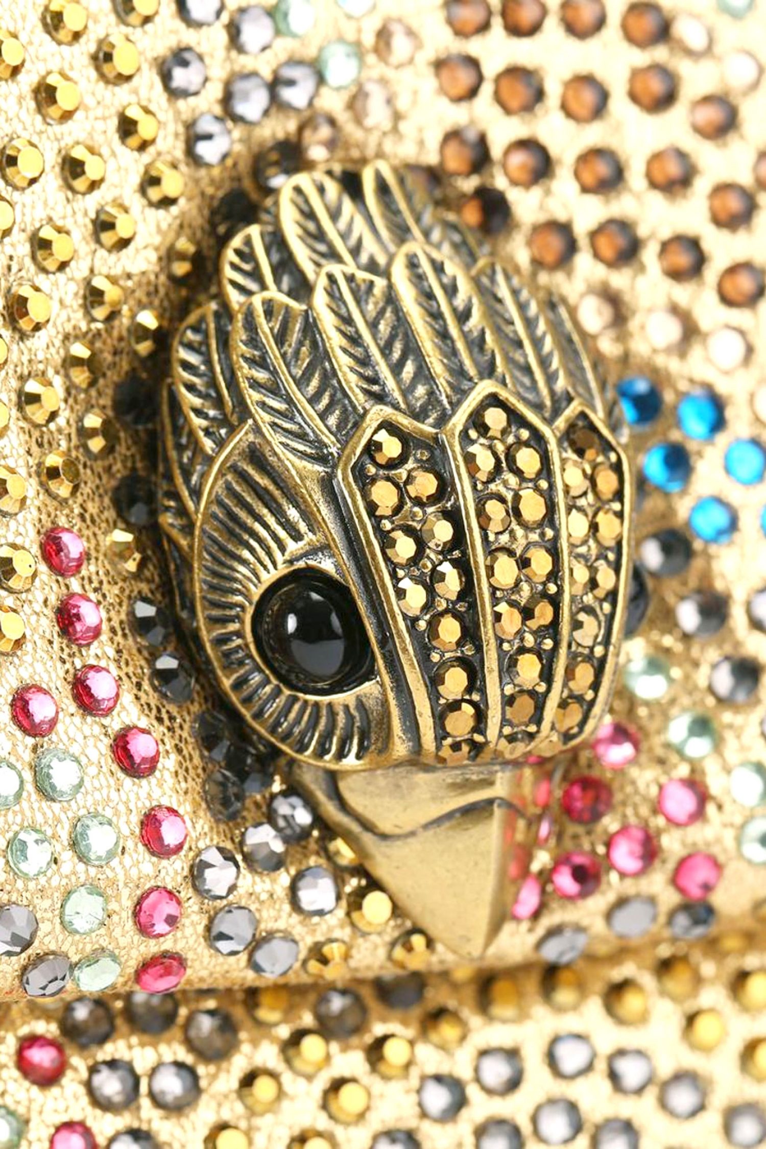 KURT GEIGER TΣΑΝΤΑKI CROSSBODY/ΩΜΟΥ FABRIC MΙΝΙ KENSINGTON ΠΟΛΥΧΡΩΜΑ ΣΤΡΑΣ ΑΛΥΣΙΔΑ LOGO ΧΡΥΣΟ φωτογραφία