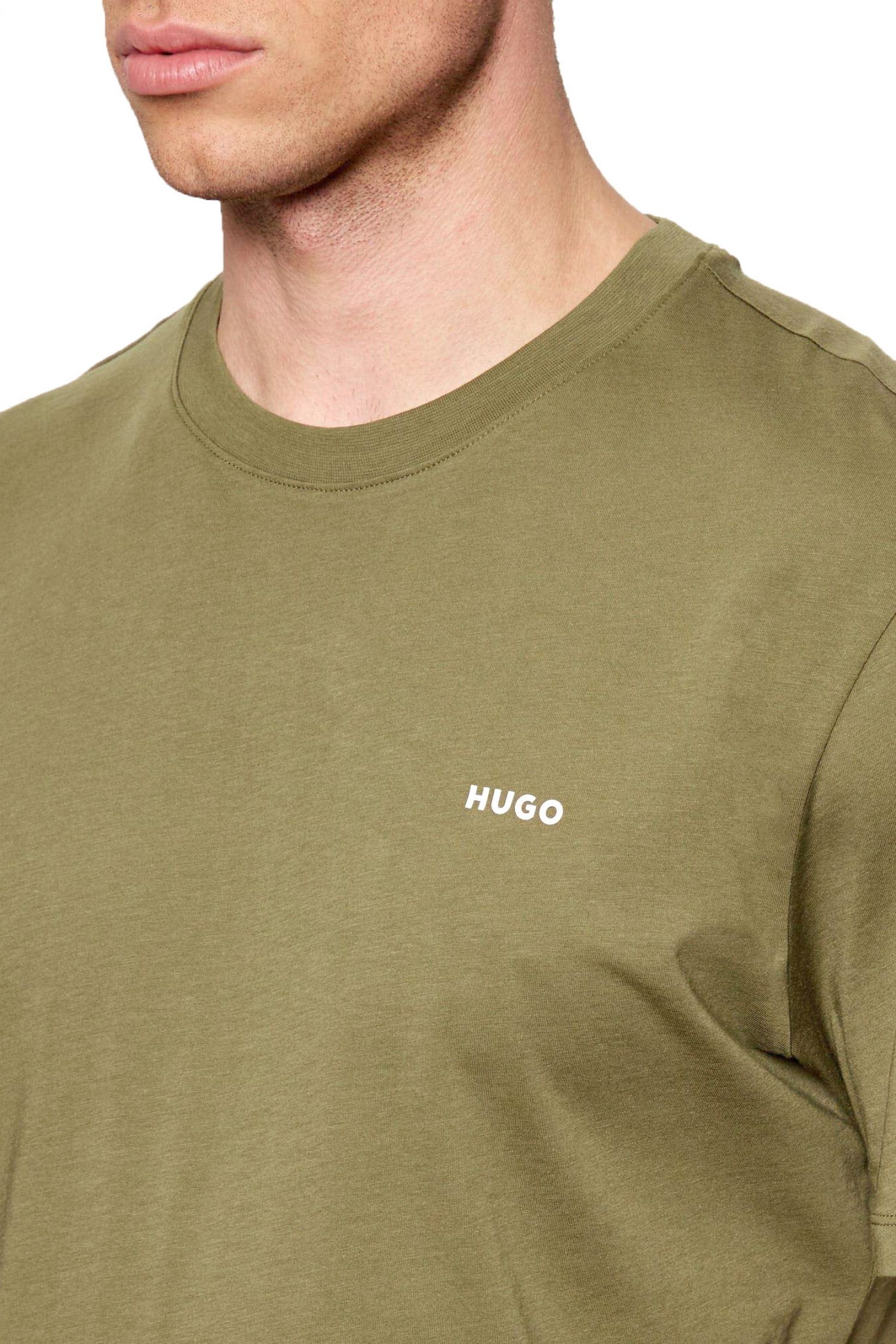 HUGO T-SHIRT DERO222 LOGO ΧΑΚΙ